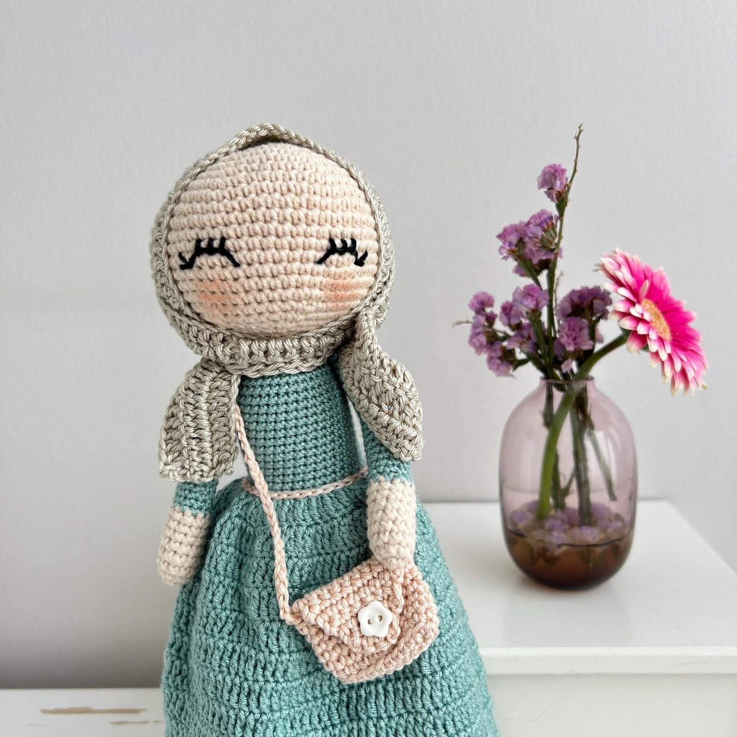 Handmade Crochet Muslim Doll with Hijab: Ramadan/Eid Gift