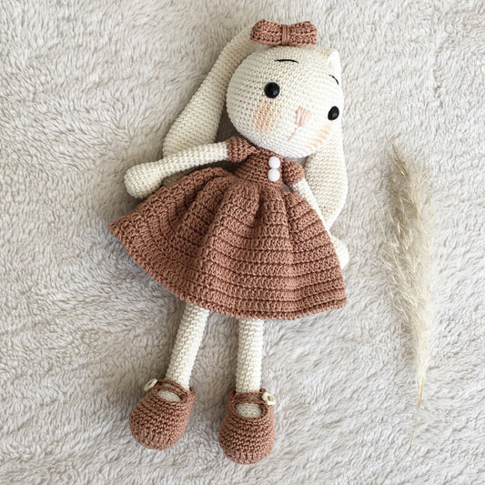 Handmade Crochet Rabbit Toy: Organic Cotton Bunny Doll