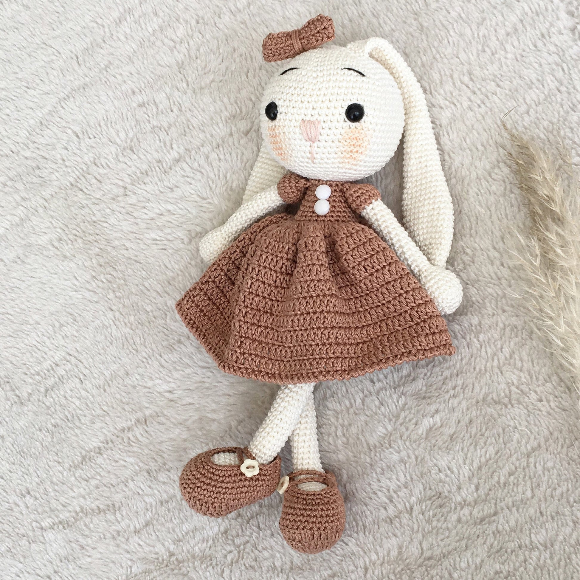 Handmade Crochet Rabbit Toy: Organic Cotton Bunny Doll