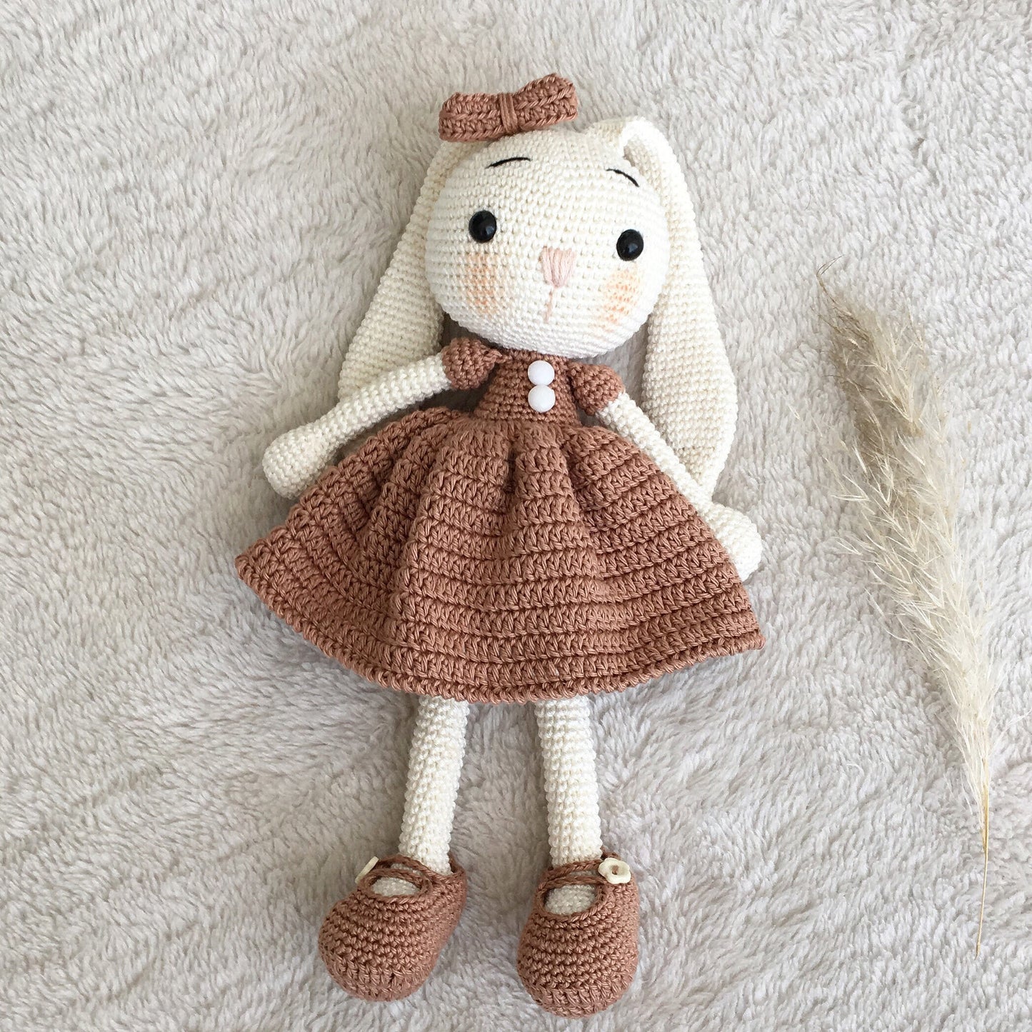Handmade Crochet Rabbit Toy: Organic Cotton Bunny Doll