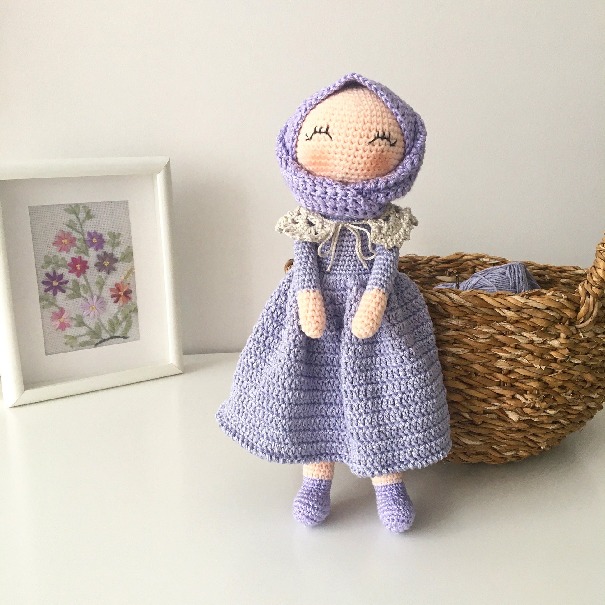Handmade Crochet Muslim Doll: Ramadan Gift, Organic Cotton Toy