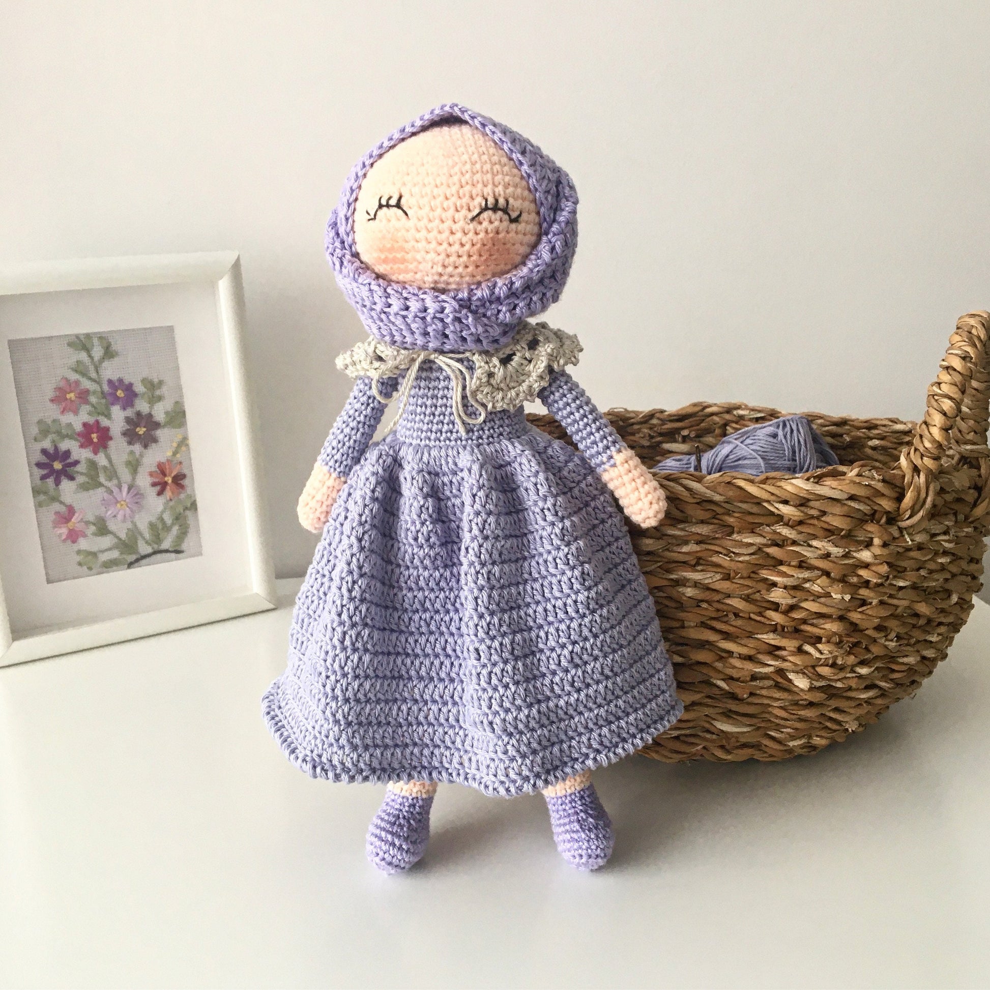 Handmade Crochet Muslim Doll: Ramadan Gift, Organic Cotton Toy