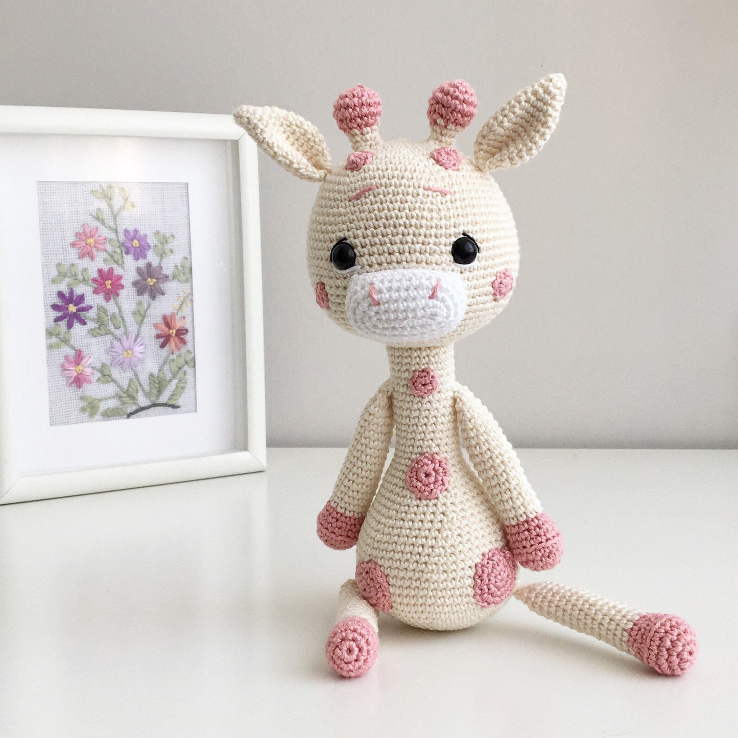 Crochet Giraffe Amigurumi Doll: Organic Cotton Newborn Gift