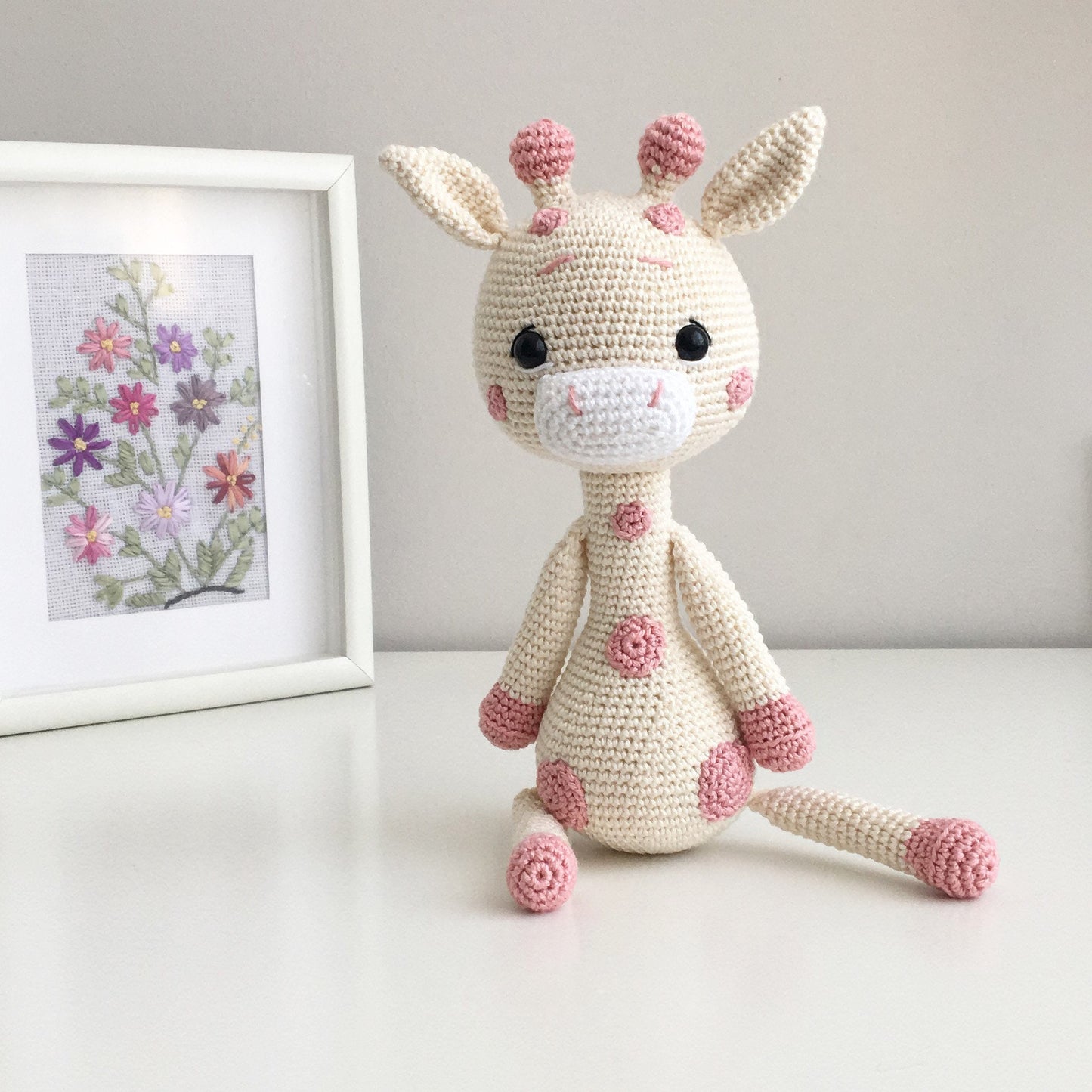 Crochet Giraffe Amigurumi Doll: Organic Cotton Newborn Gift