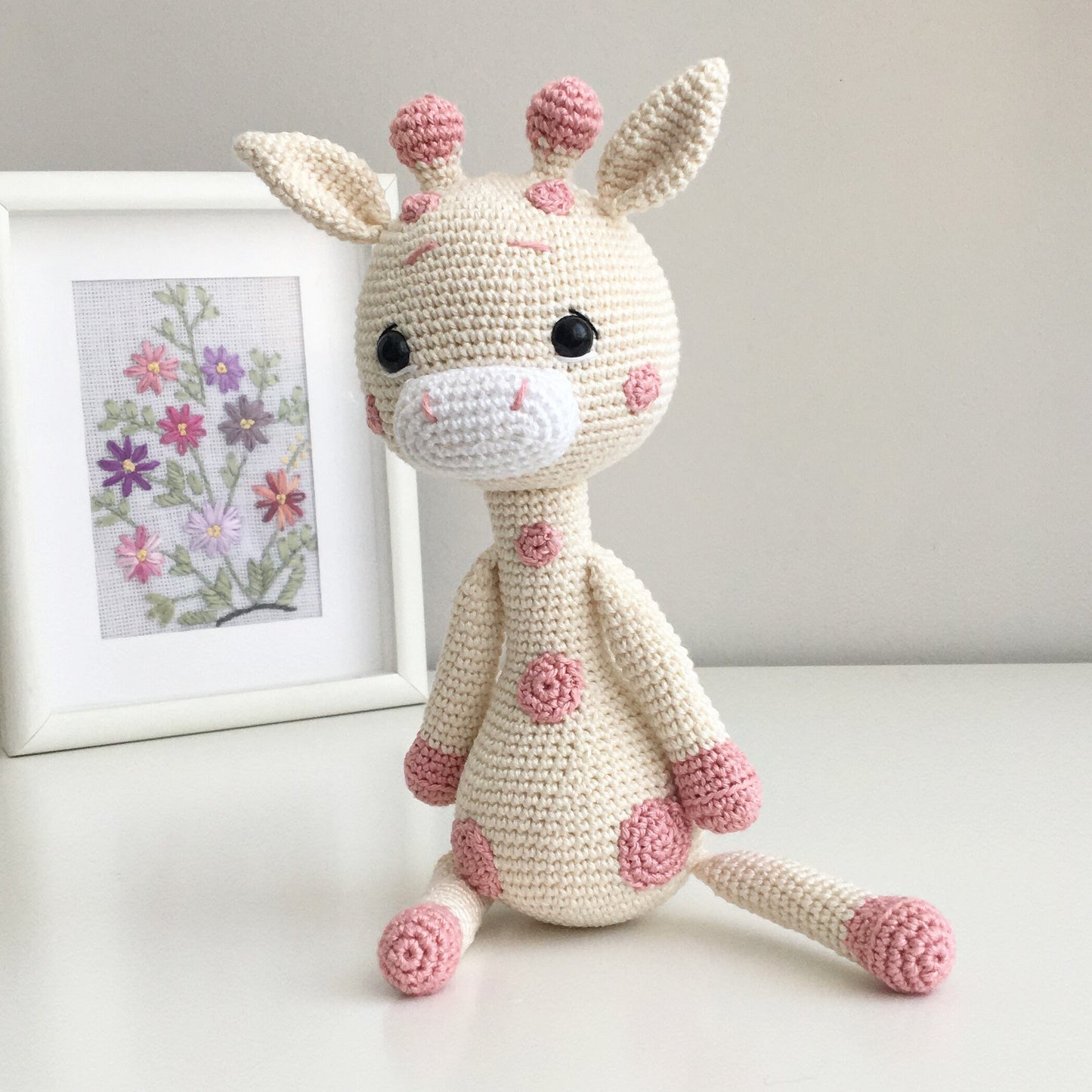 Crochet Giraffe Amigurumi Doll: Organic Cotton Newborn Gift