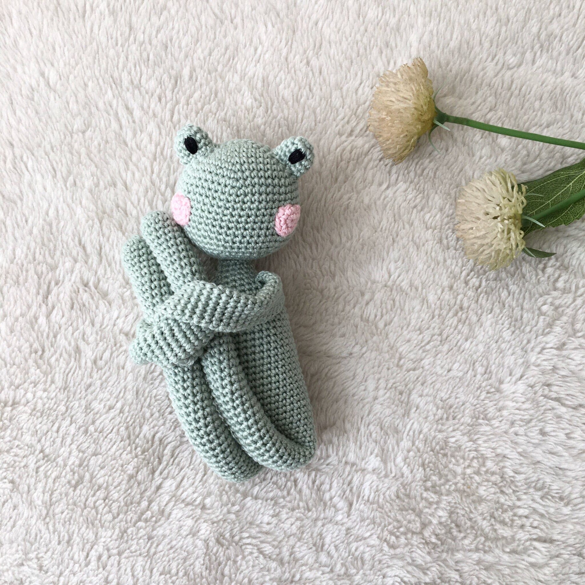 Crochet Frog Toy: Handmade Knitted Cotton Amigurumi Plush
