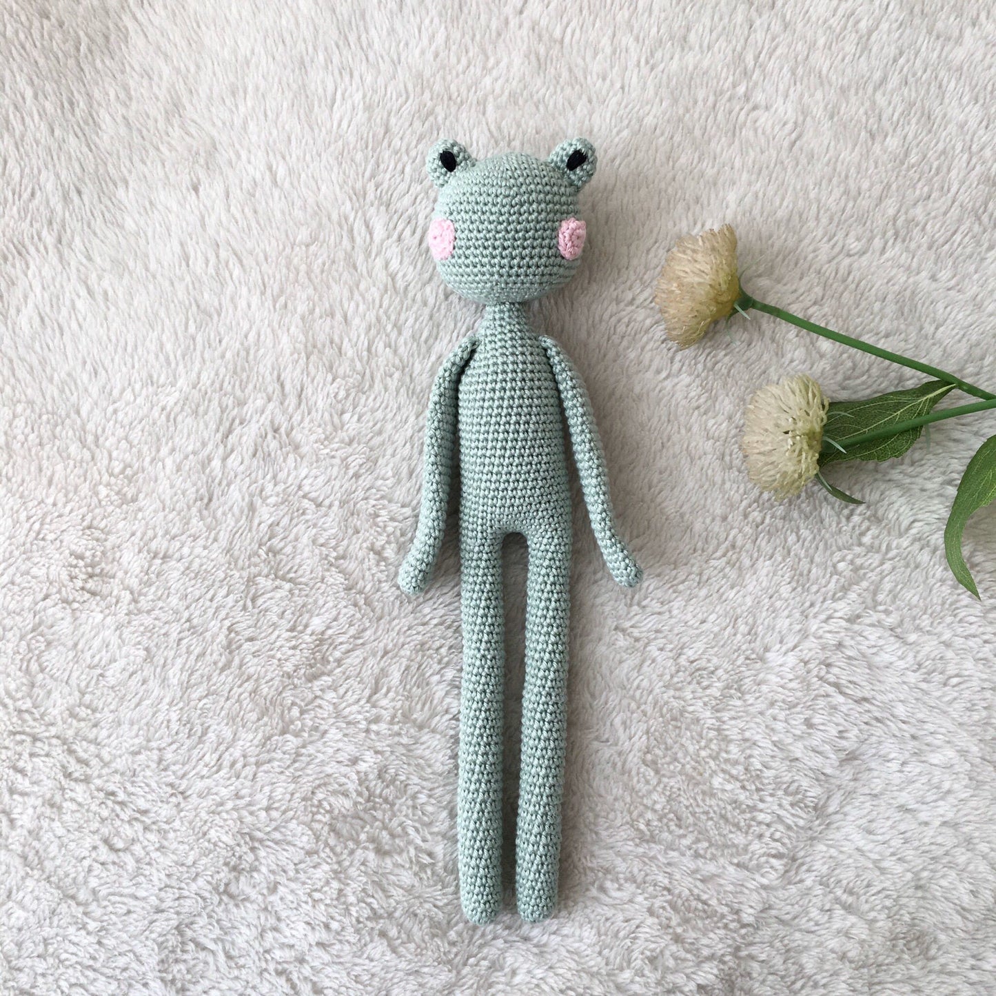 Crochet Frog Toy: Handmade Knitted Cotton Amigurumi Plush