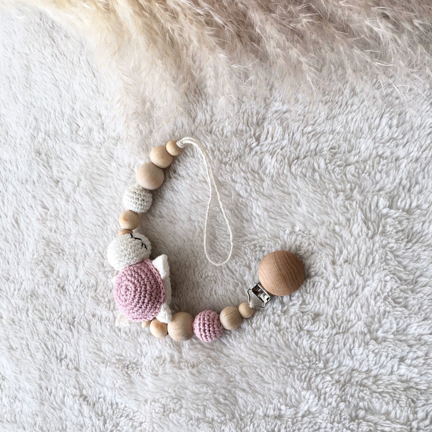 Personalized Crochet Turtle Pacifier Clip & Rattle Set
