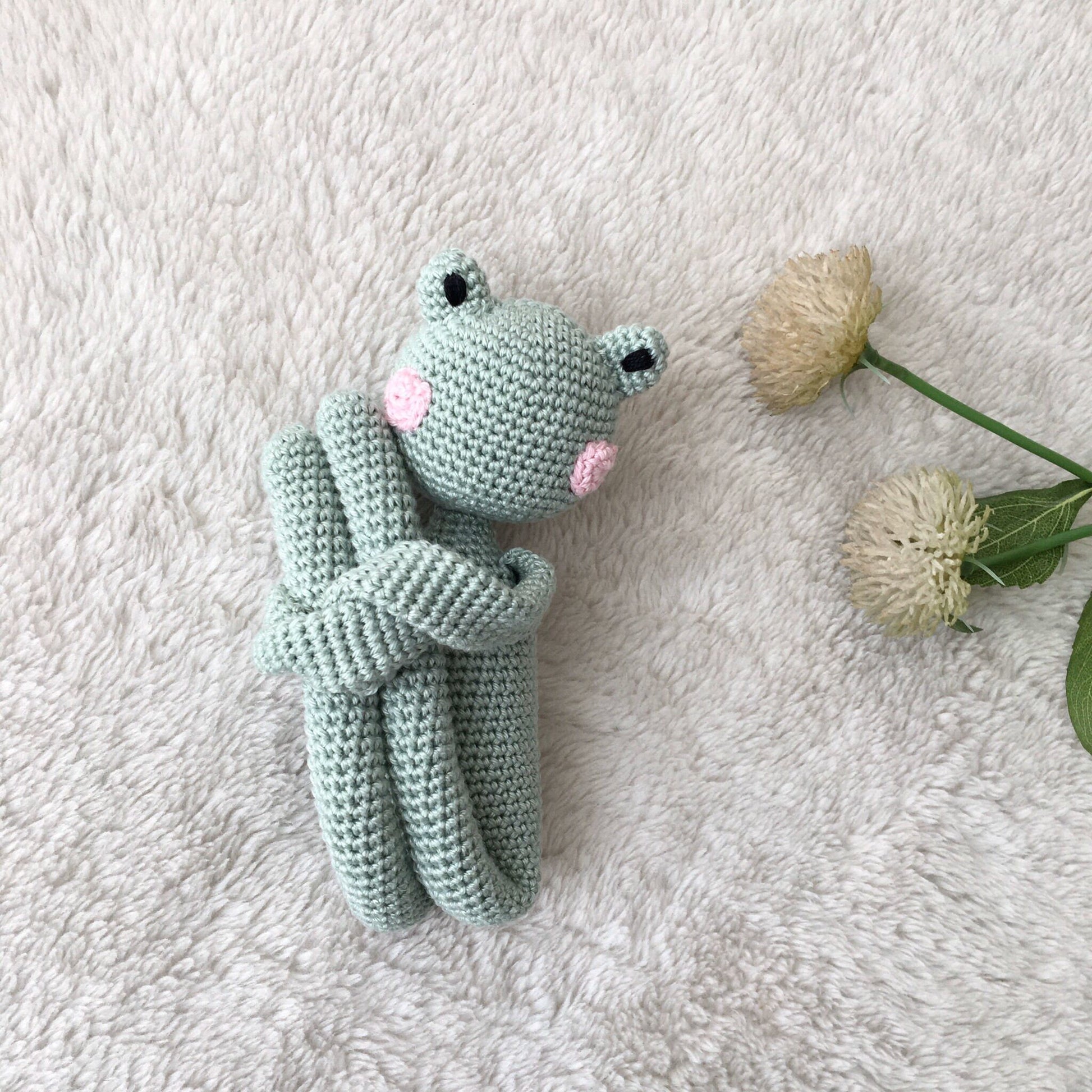 Crochet Frog Toy: Handmade Knitted Cotton Amigurumi Plush
