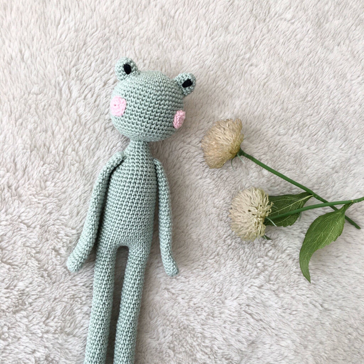 Crochet Frog Toy: Handmade Knitted Cotton Amigurumi Plush