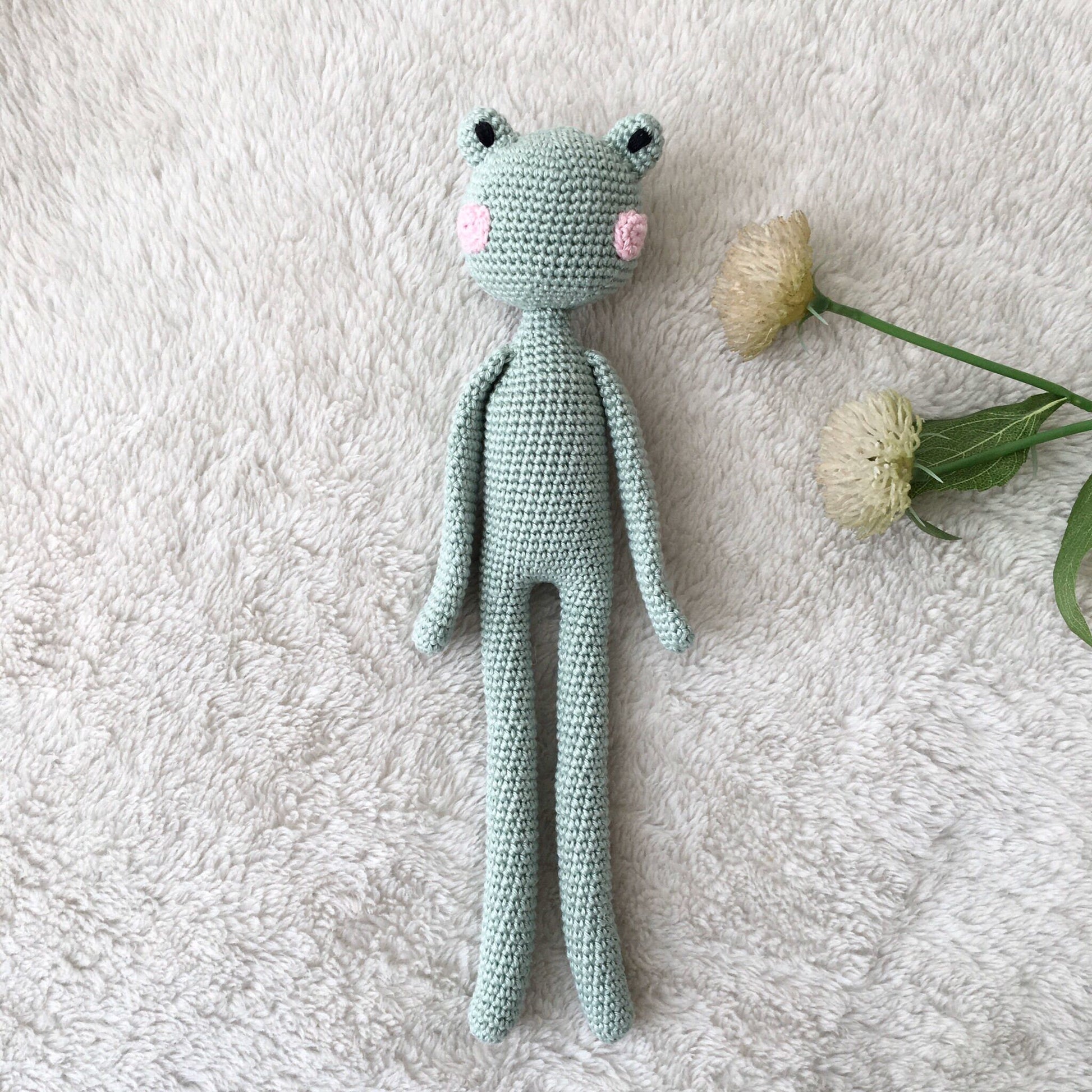 Crochet Frog Toy: Handmade Knitted Cotton Amigurumi Plush