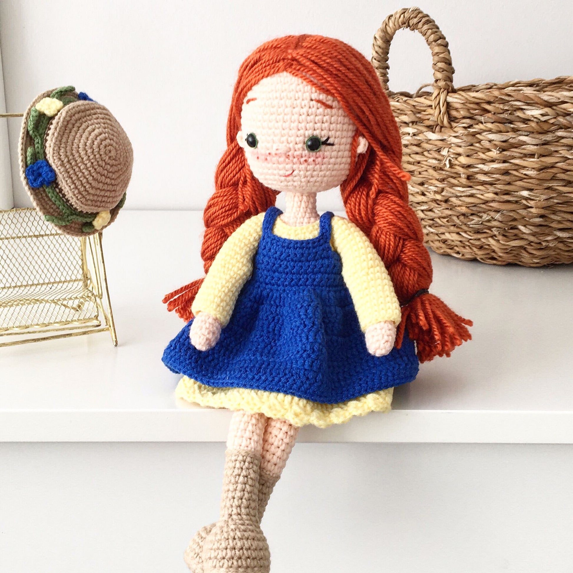 Anne Shirley Crochet Doll: Handmade Cotton Amigurumi Doll