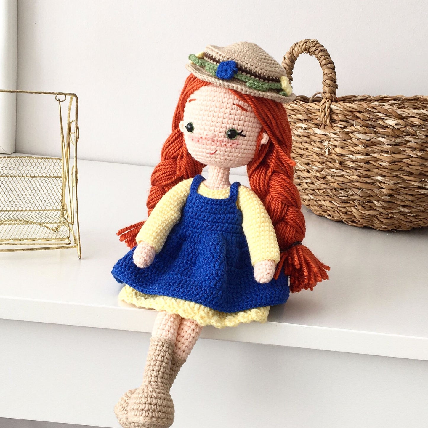 Anne Shirley Crochet Doll: Handmade Cotton Amigurumi Doll