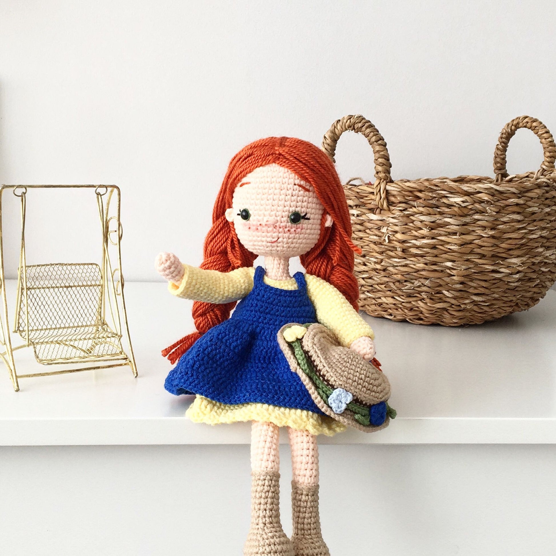 Anne Shirley Crochet Doll: Handmade Cotton Amigurumi Doll