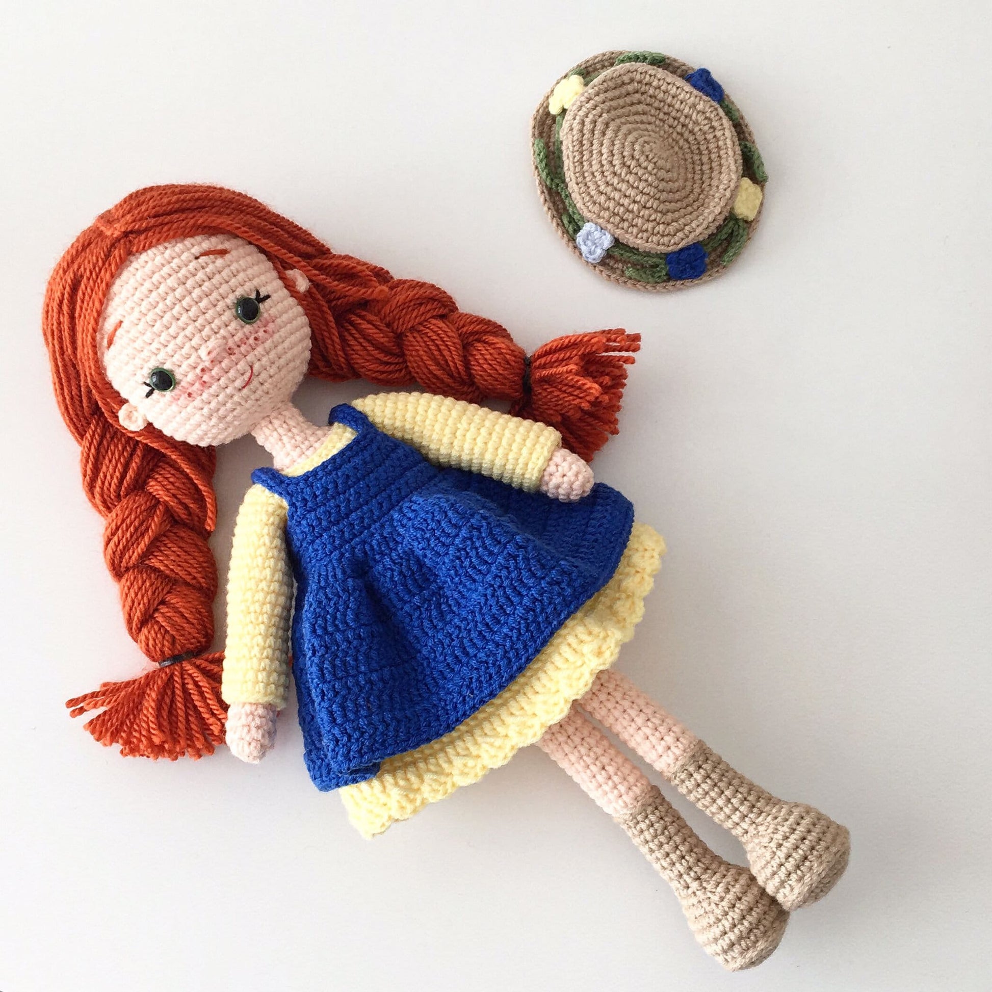 Anne Shirley Crochet Doll: Handmade Cotton Amigurumi Doll