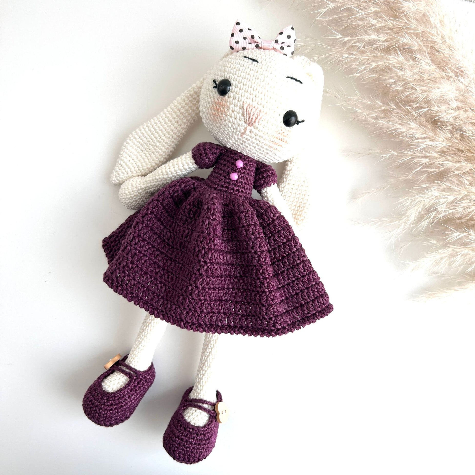 Handmade Crochet Rabbit Doll: Organic Cotton Amigurumi Toy