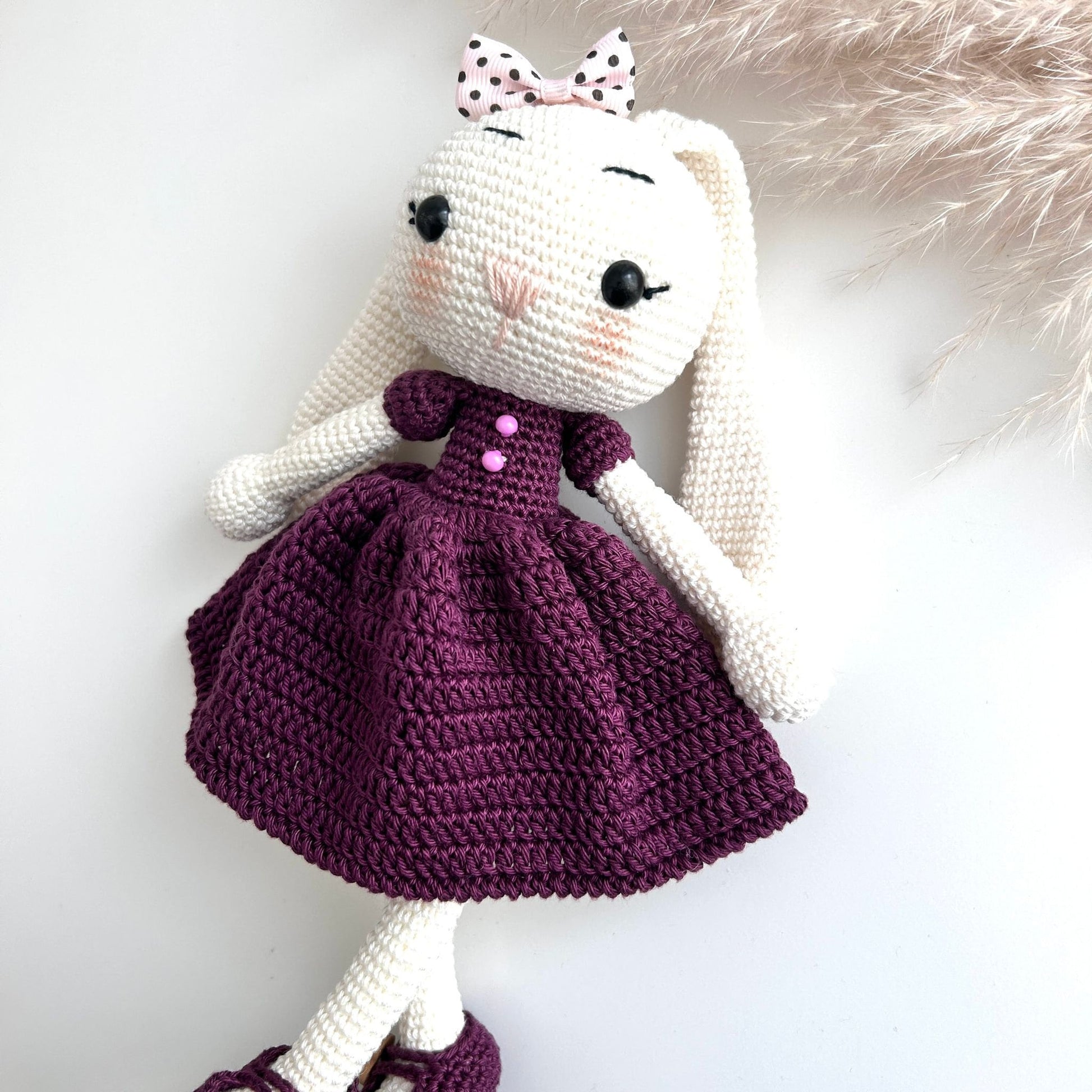 Handmade Crochet Rabbit Doll: Organic Cotton Amigurumi Toy