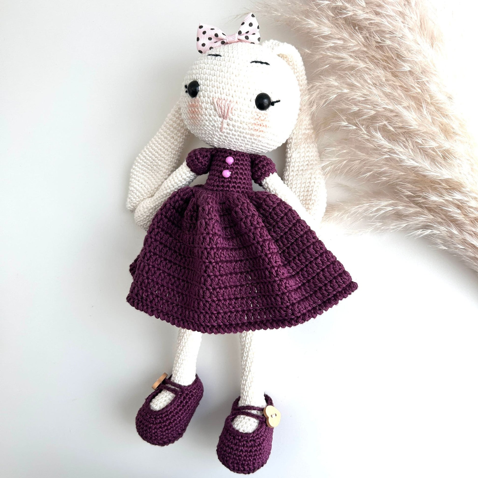 Handmade Crochet Rabbit Doll: Organic Cotton Amigurumi Toy