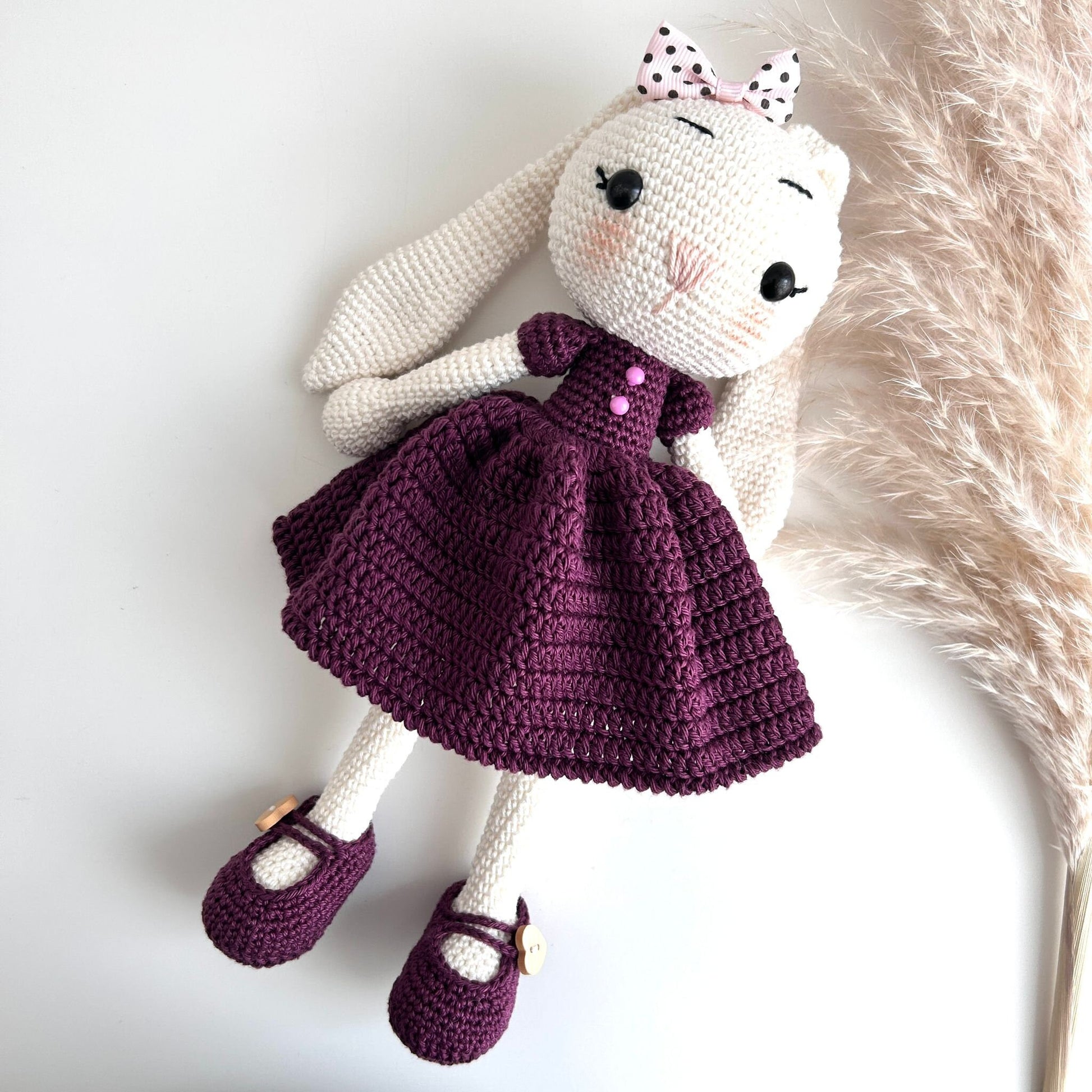 Handmade Crochet Rabbit Doll: Organic Cotton Amigurumi Toy