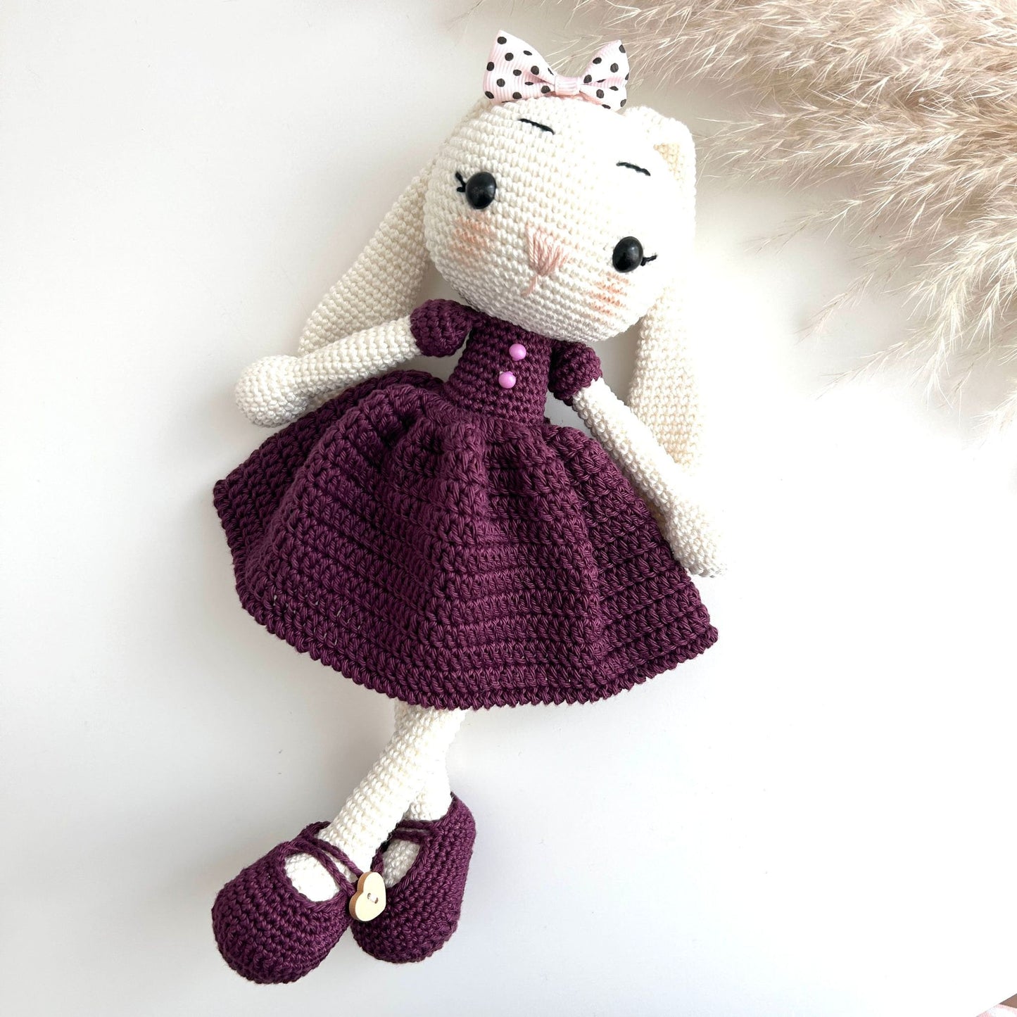 Handmade Crochet Rabbit Doll: Organic Cotton Amigurumi Toy