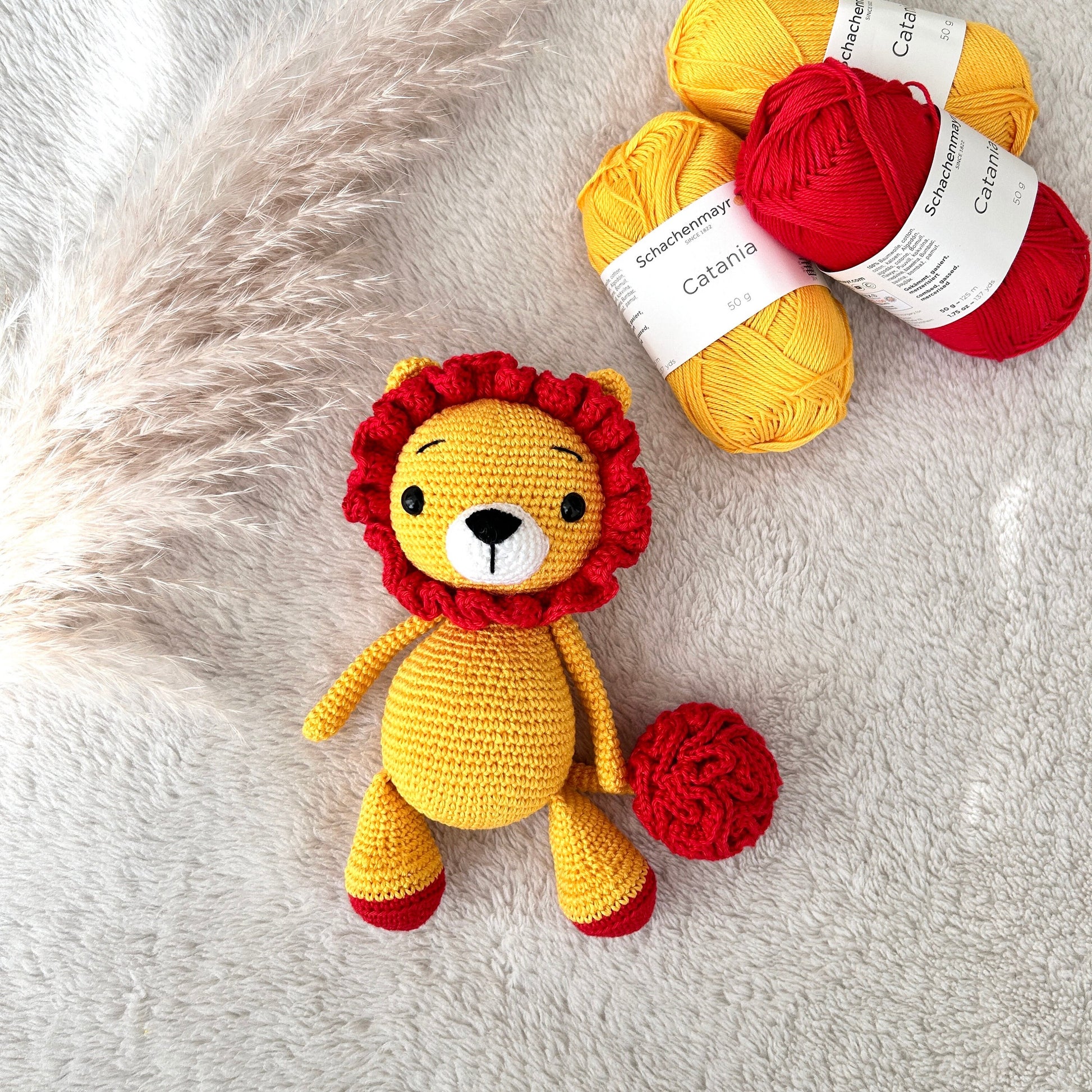 Crocheted Lion Amigurumi: Handmade Cotton Baby Toy