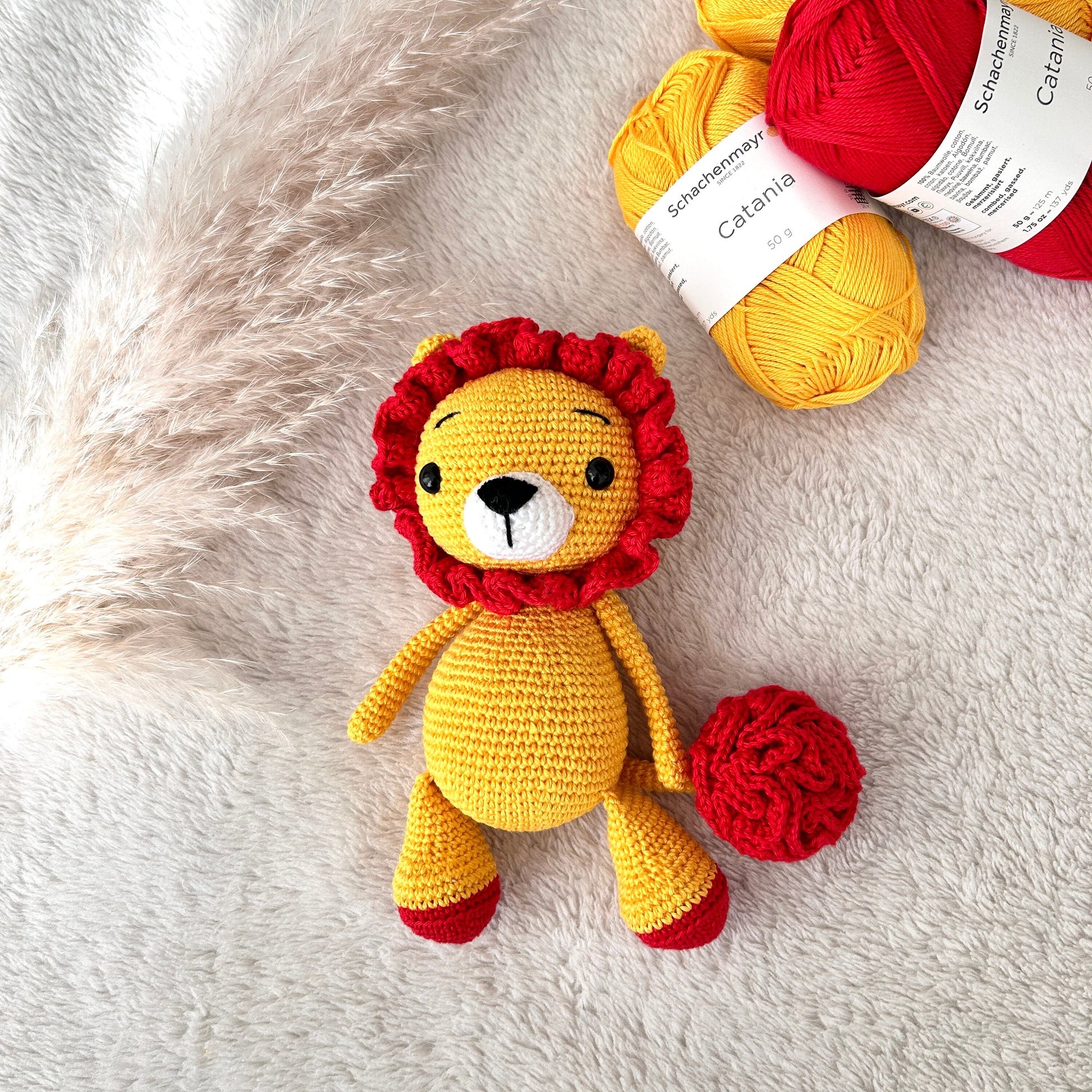Crocheted Lion Amigurumi: Handmade Cotton Baby Toy
