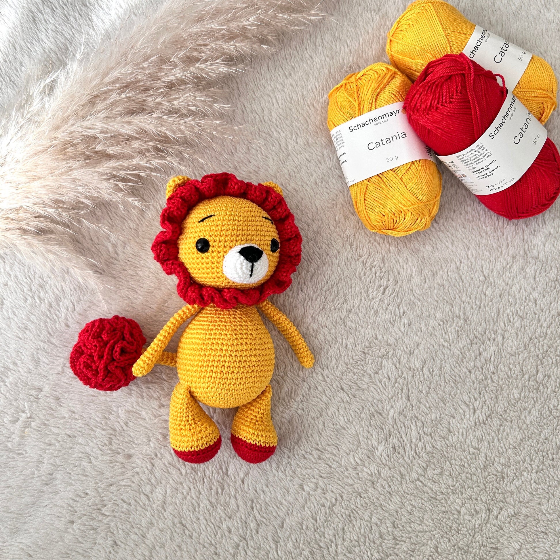 Crocheted Lion Amigurumi: Handmade Cotton Baby Toy