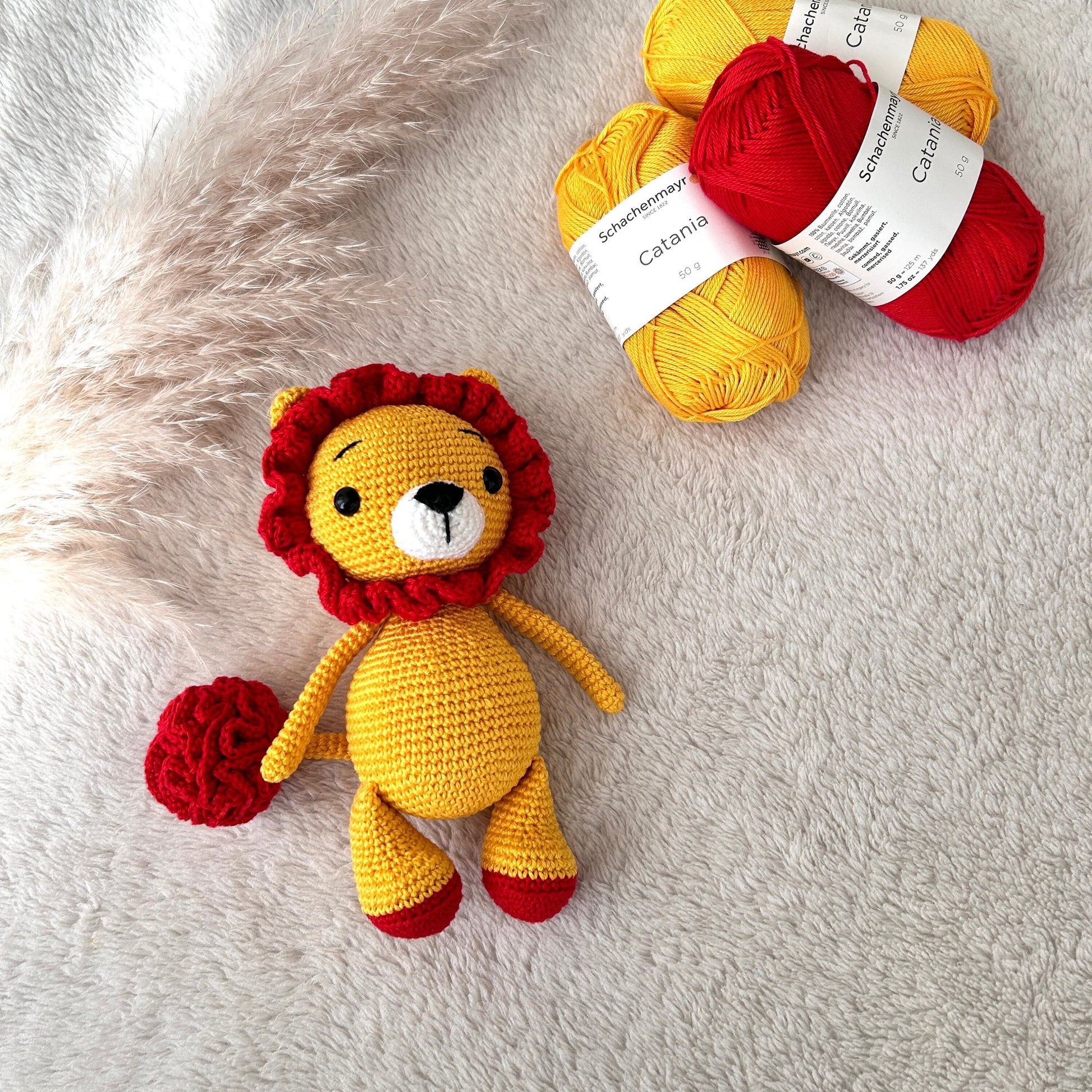 Crocheted Lion Amigurumi: Handmade Cotton Baby Toy