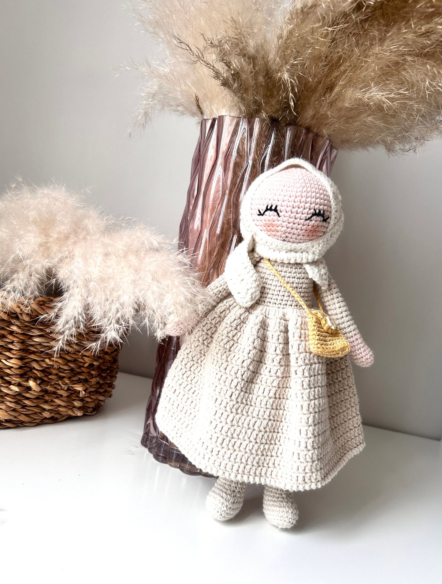 Handmade Crochet Hijab Doll: Organic Cotton Amigurumi Muslim Gift