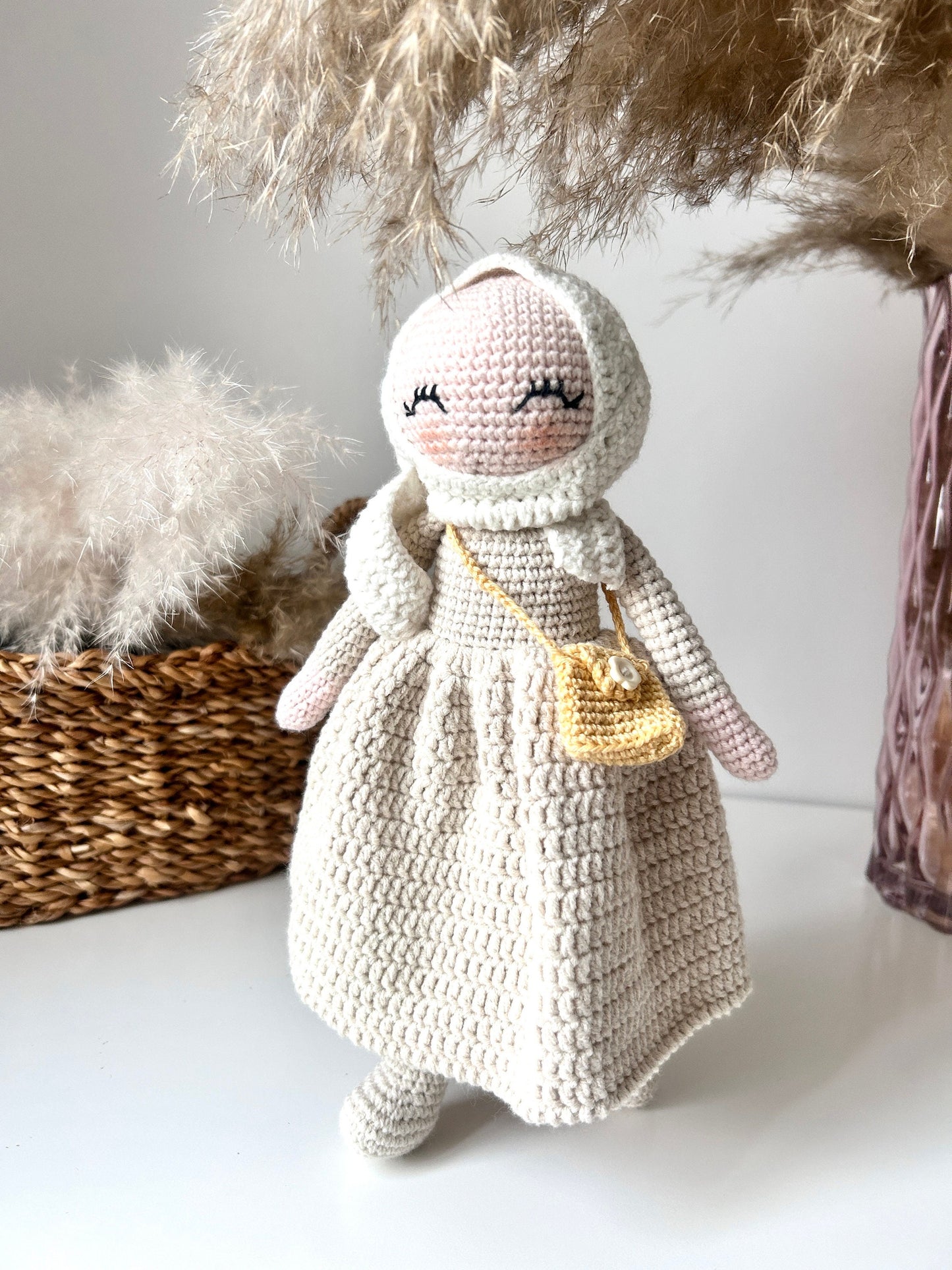 Handmade Crochet Hijab Doll: Organic Cotton Amigurumi Muslim Gift