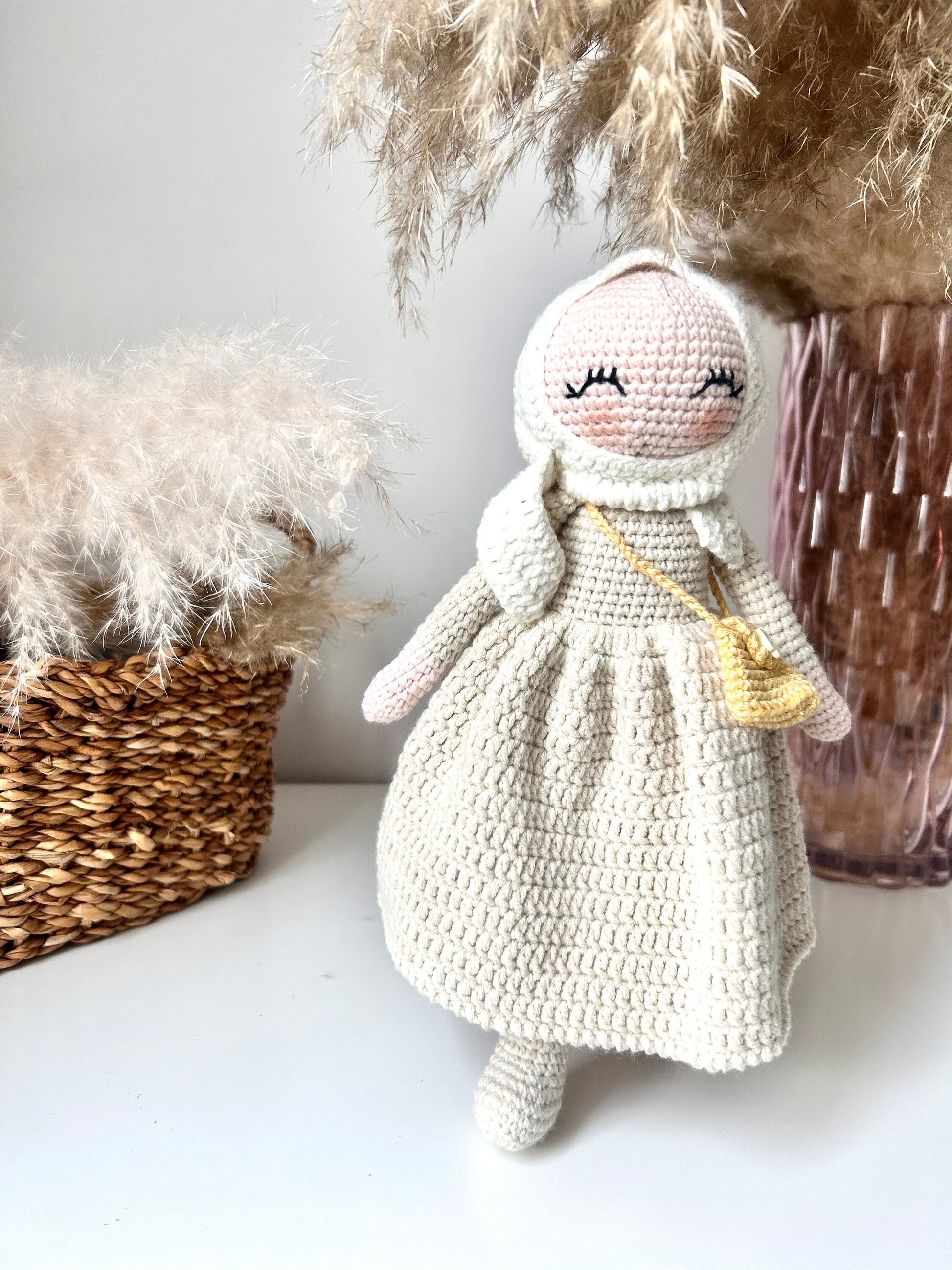 Handmade Crochet Hijab Doll: Organic Cotton Amigurumi Muslim Gift