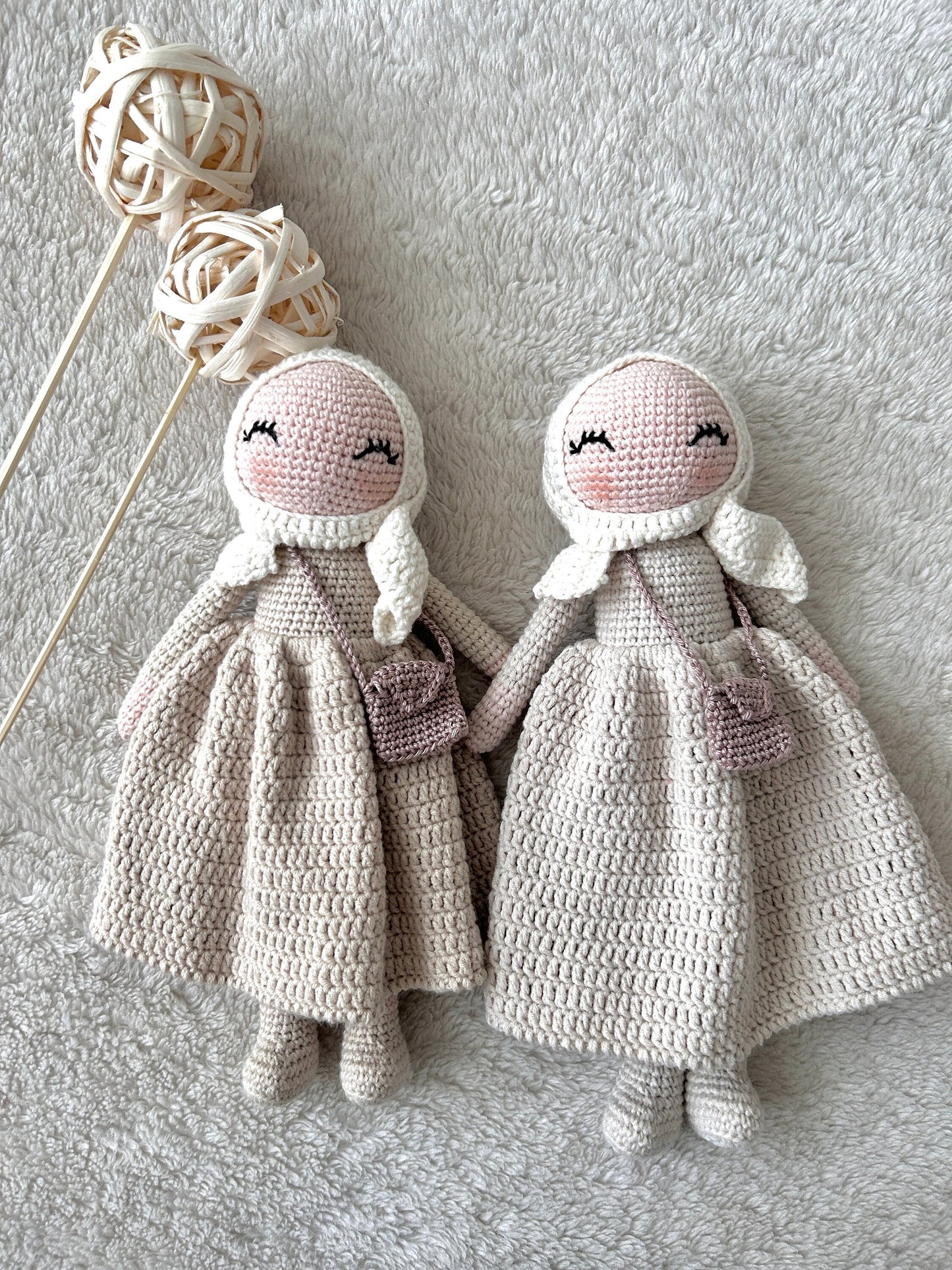 Handmade Crochet Hijab Doll: Organic Cotton Amigurumi Muslim Gift