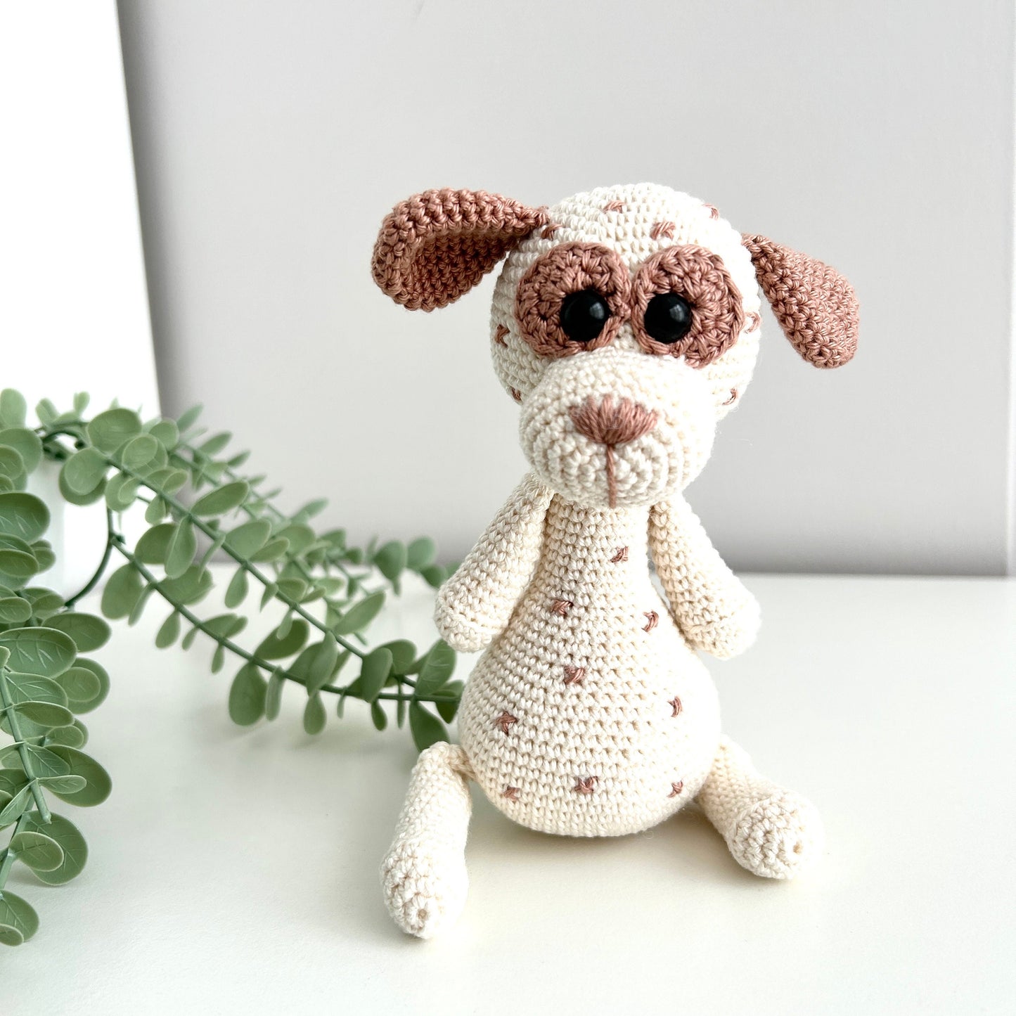 Crochet Dog Amigurumi: Organic Cotton Baby Toy, Newborn Gift