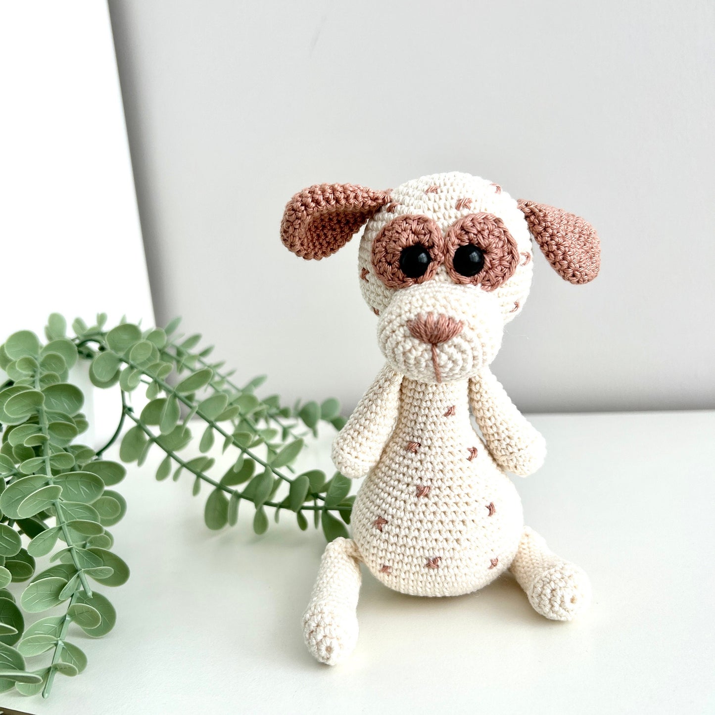 Crochet Dog Amigurumi: Organic Cotton Baby Toy, Newborn Gift