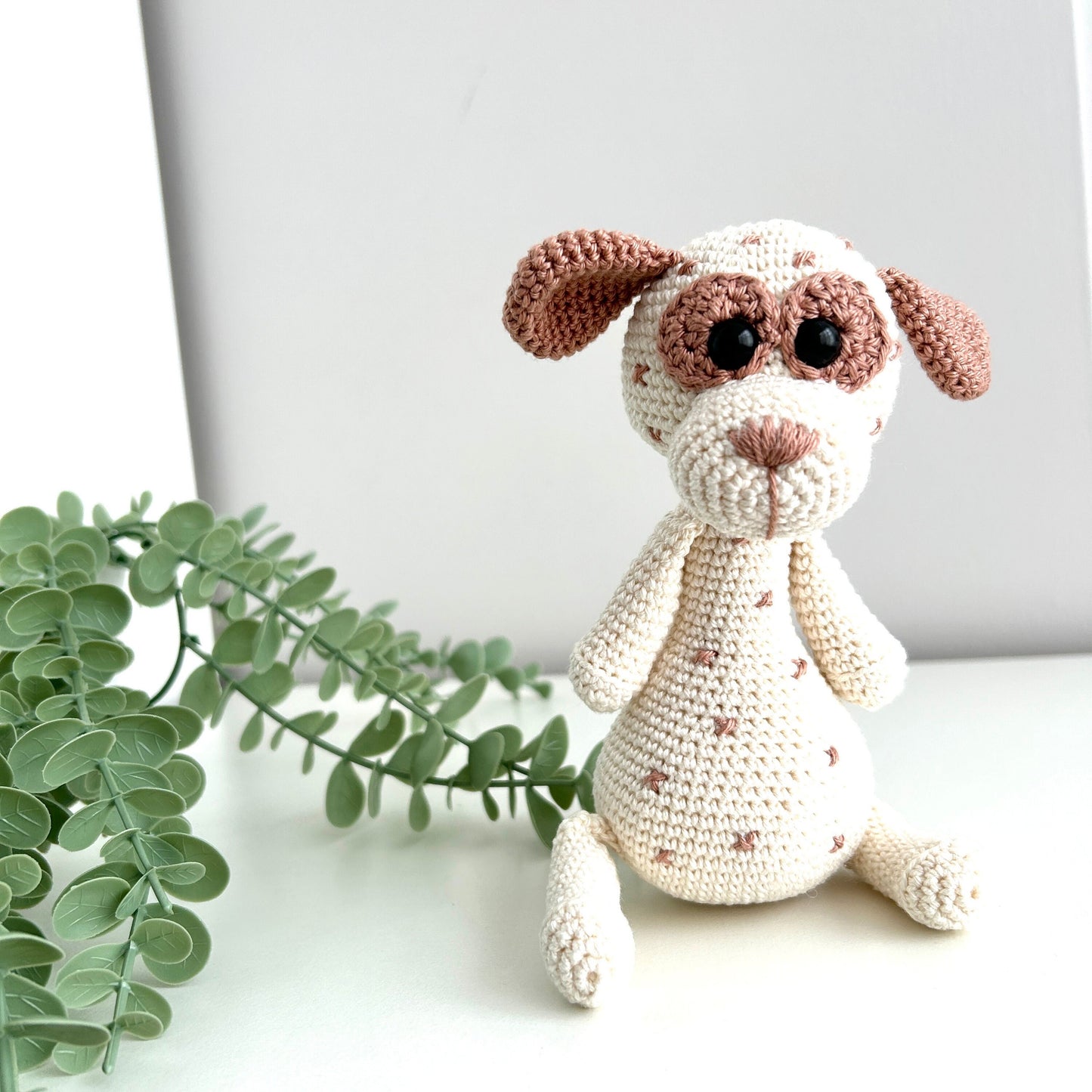 Crochet Dog Amigurumi: Organic Cotton Baby Toy, Newborn Gift