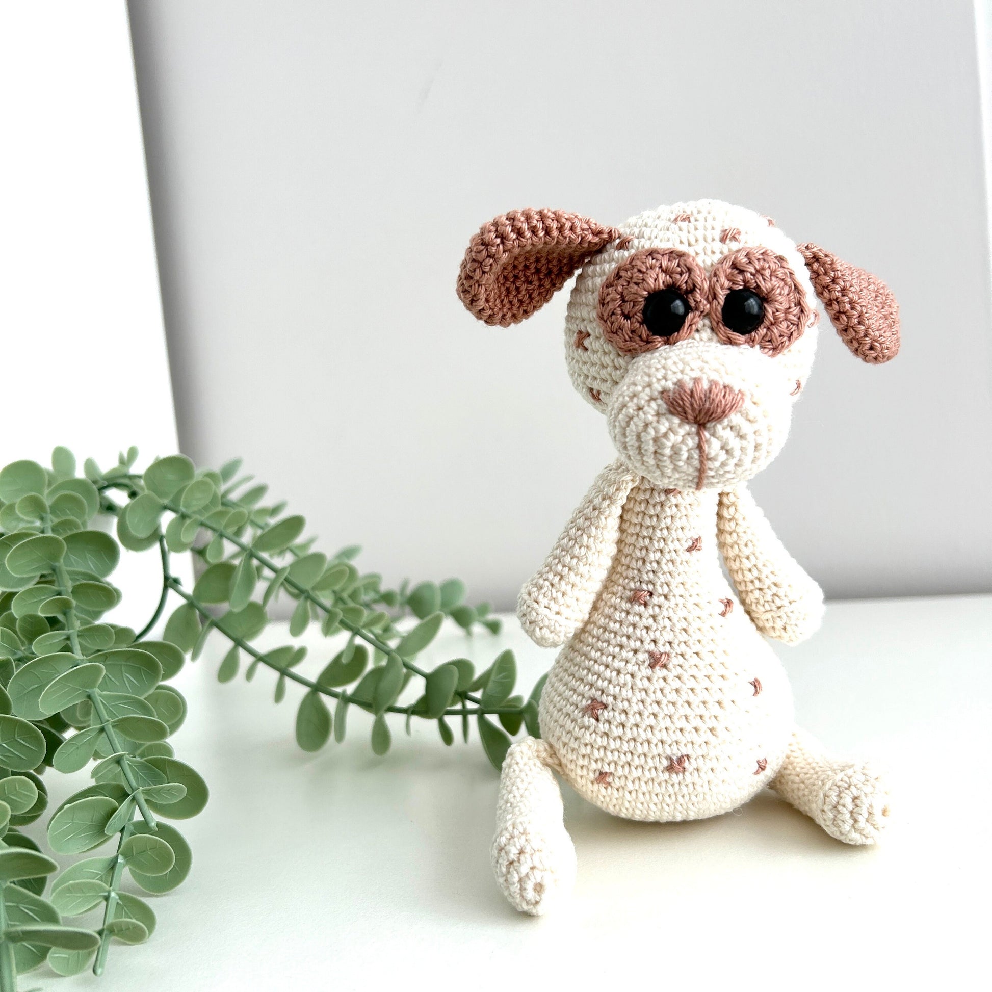 Crochet Dog Amigurumi: Organic Cotton Baby Toy, Newborn Gift