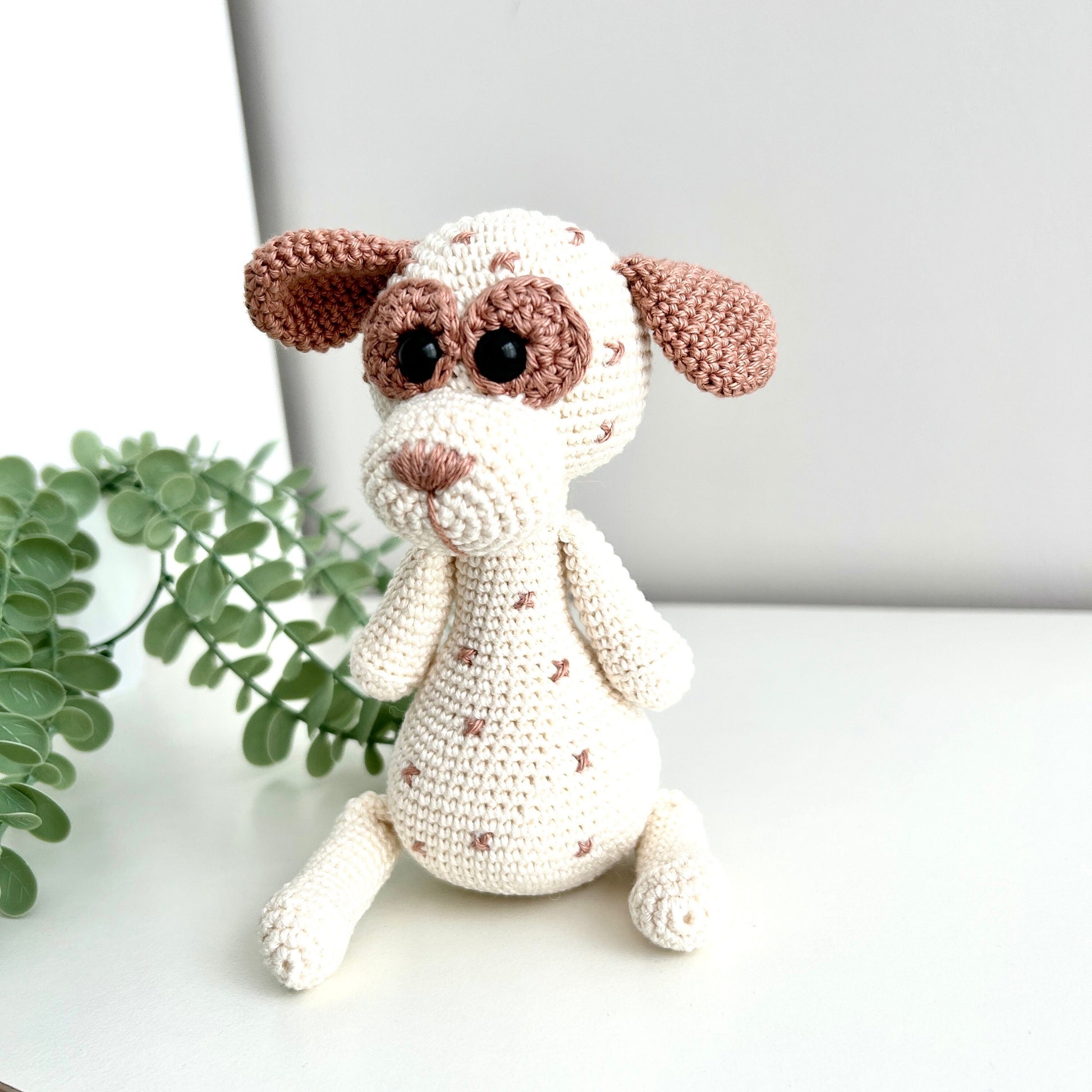 Crochet Dog Amigurumi: Organic Cotton Baby Toy, Newborn Gift