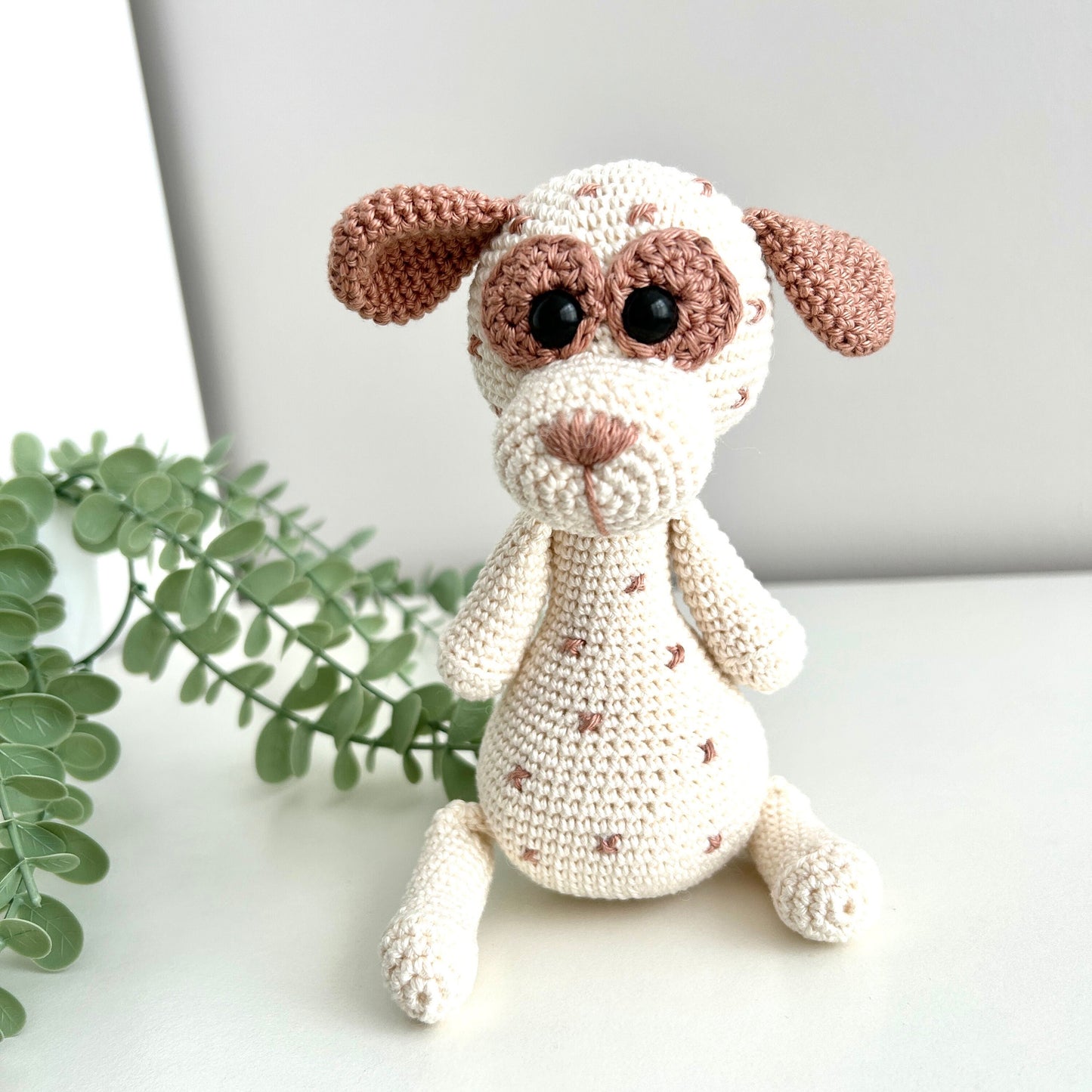 Crochet Dog Amigurumi: Organic Cotton Baby Toy, Newborn Gift