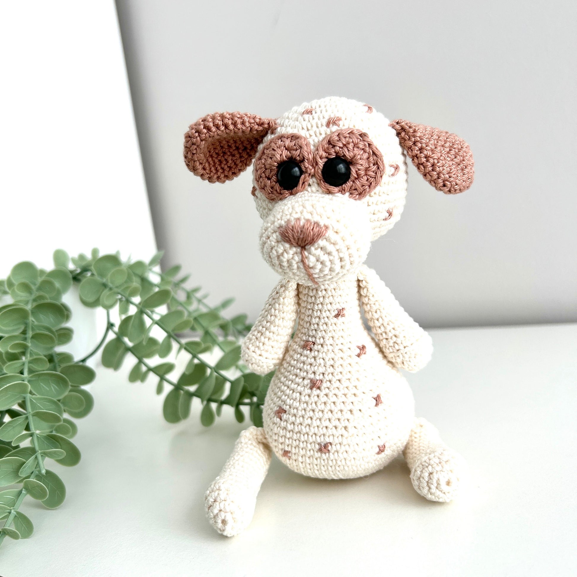 Crochet Dog Amigurumi: Organic Cotton Baby Toy, Newborn Gift