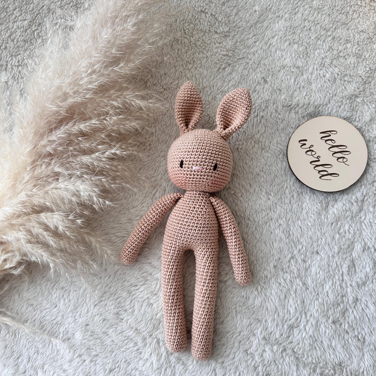 Crochet Rabbit Doll: Organic Cotton Amigurumi, Newborn Gift