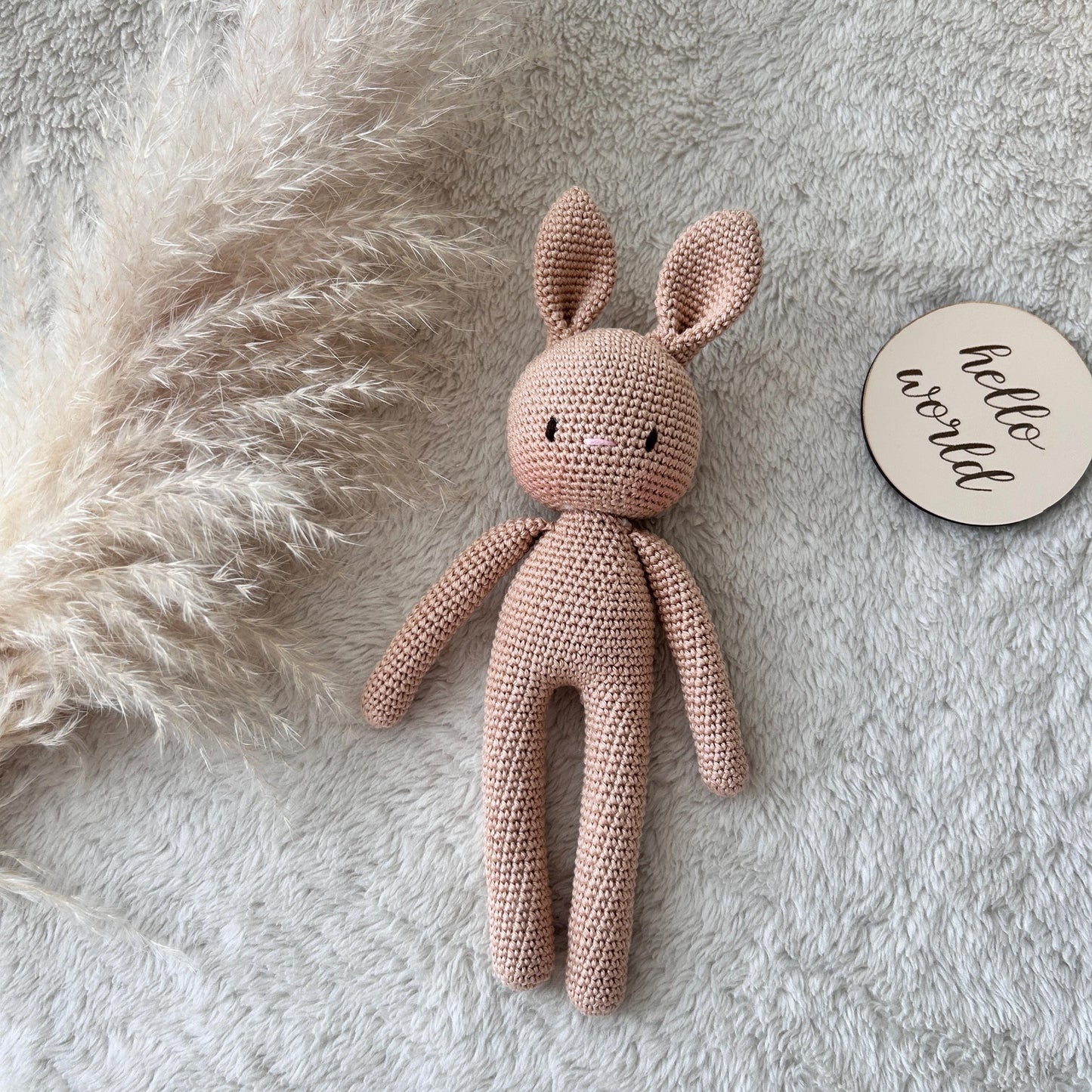 Crochet Rabbit Doll: Organic Cotton Amigurumi, Newborn Gift