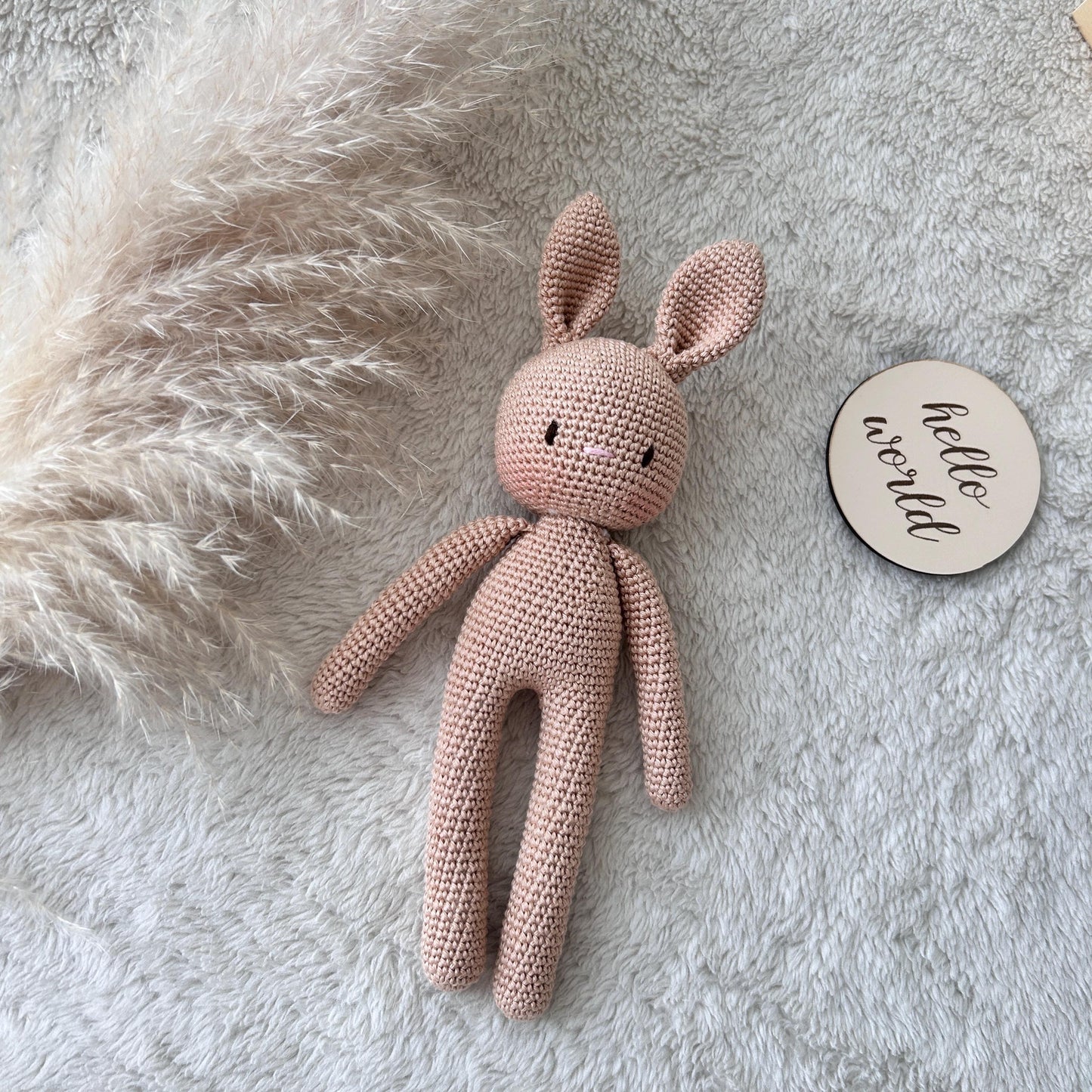 Crochet Rabbit Doll: Organic Cotton Amigurumi, Newborn Gift