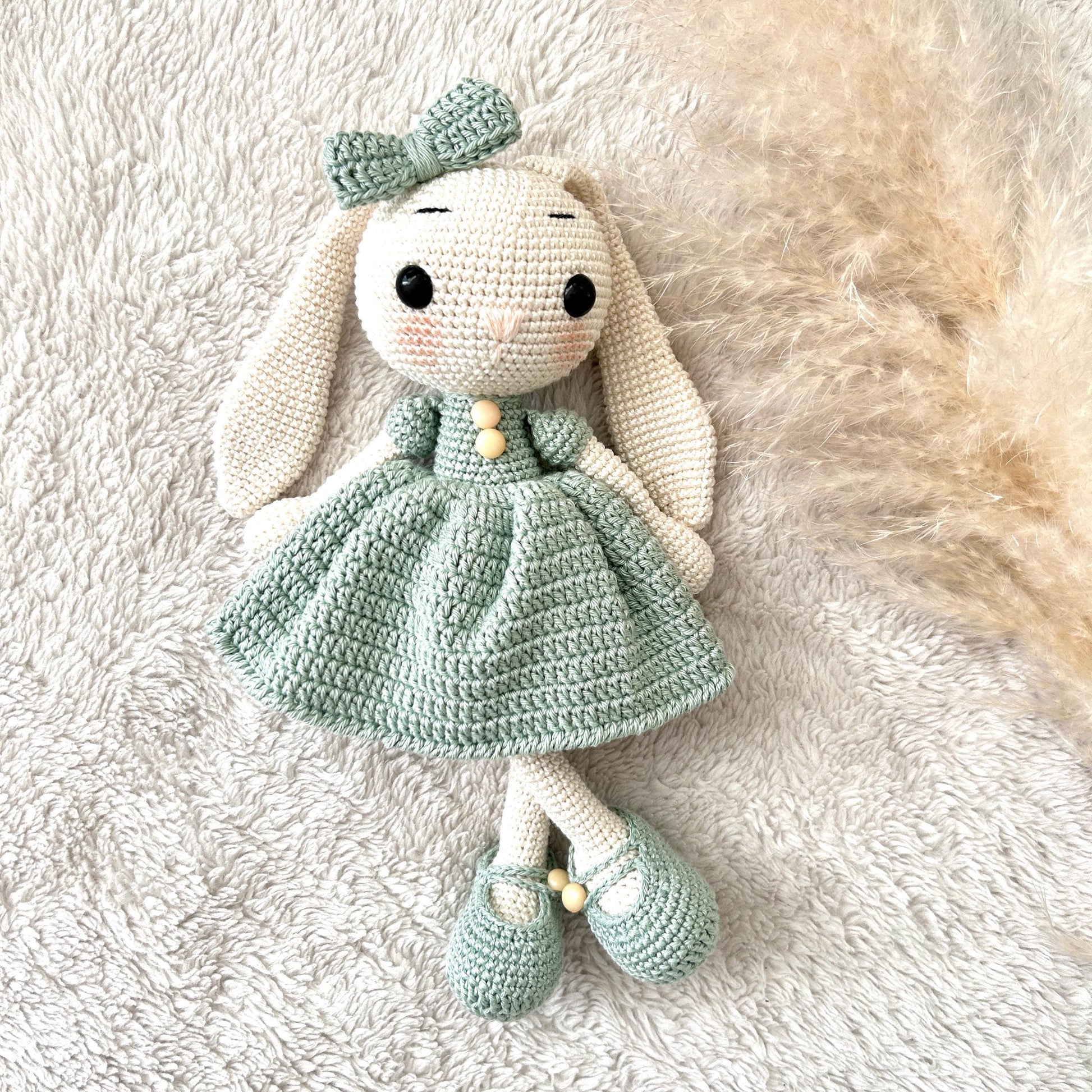 Handmade Crochet Rabbit Toy: Organic Cotton Amigurumi Doll