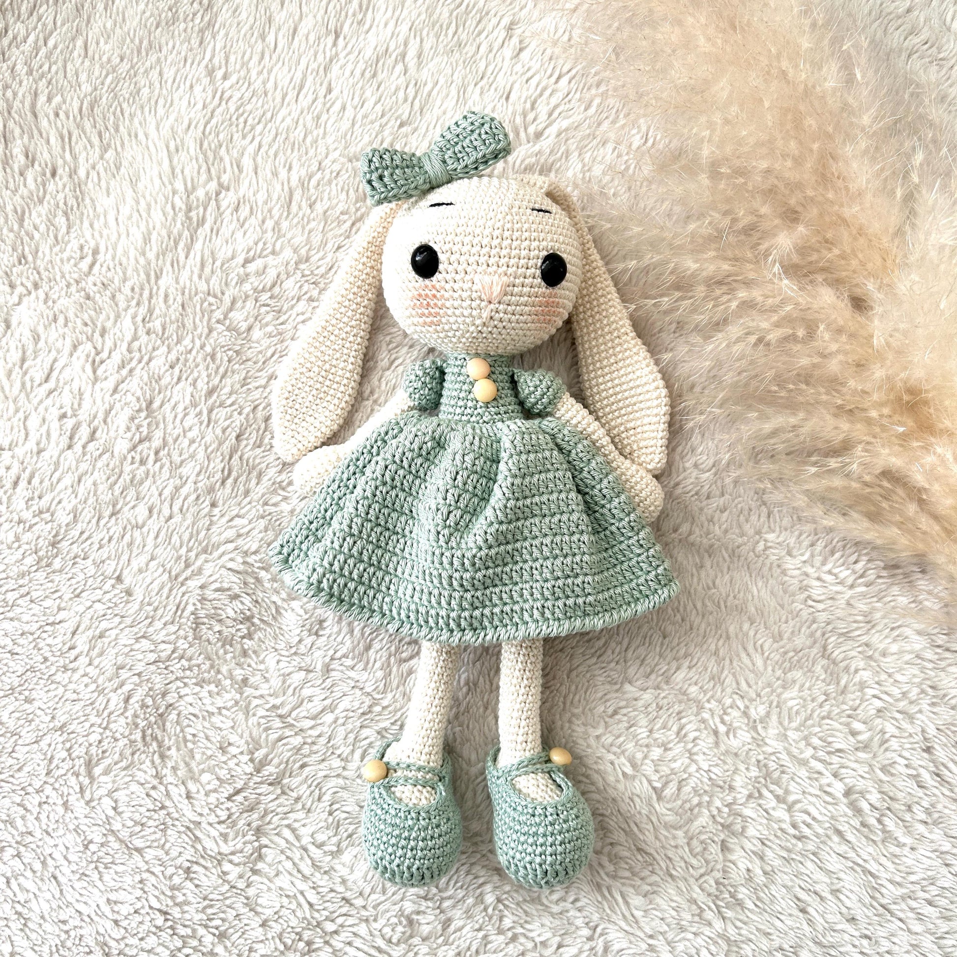 Handmade Crochet Rabbit Toy: Organic Cotton Amigurumi Doll
