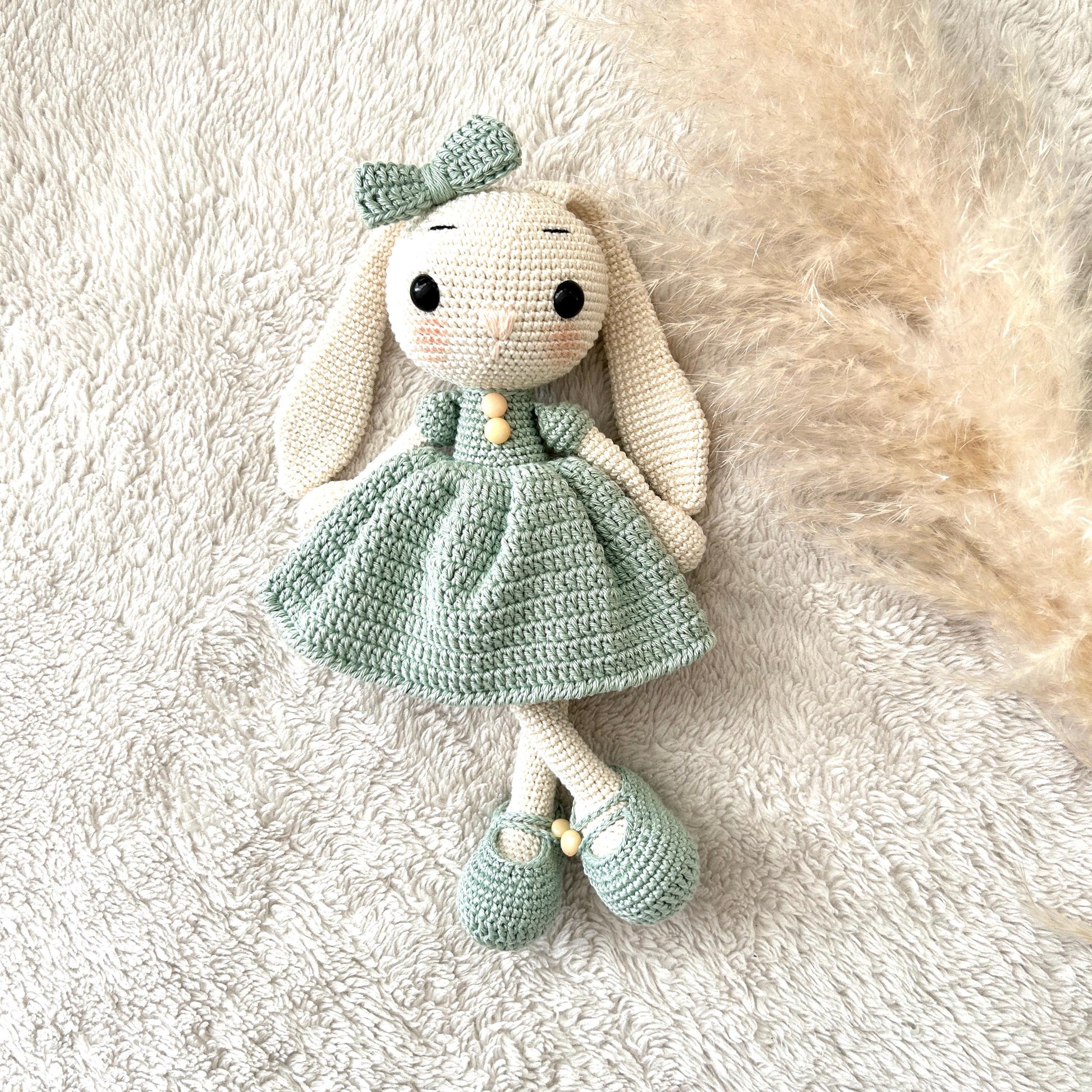 Handmade Crochet Rabbit Toy: Organic Cotton Amigurumi Doll