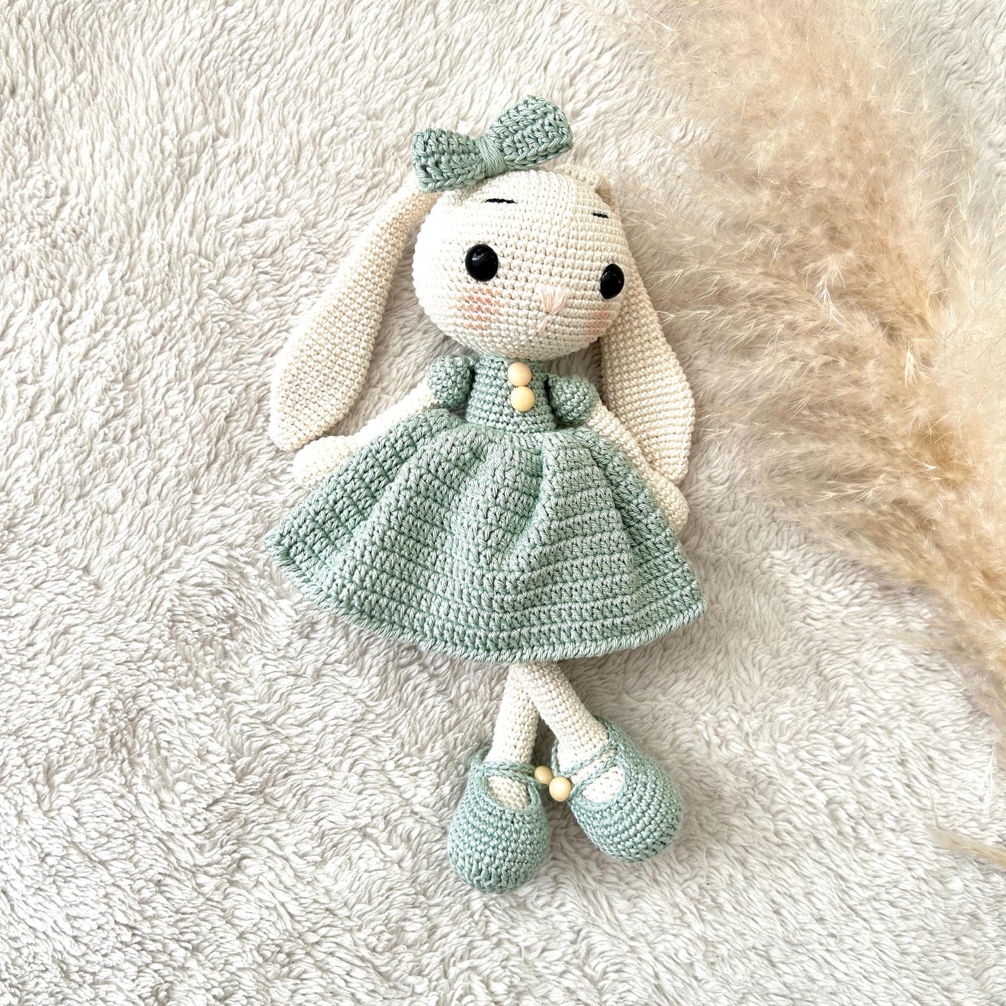 Handmade Crochet Rabbit Toy: Organic Cotton Amigurumi Doll