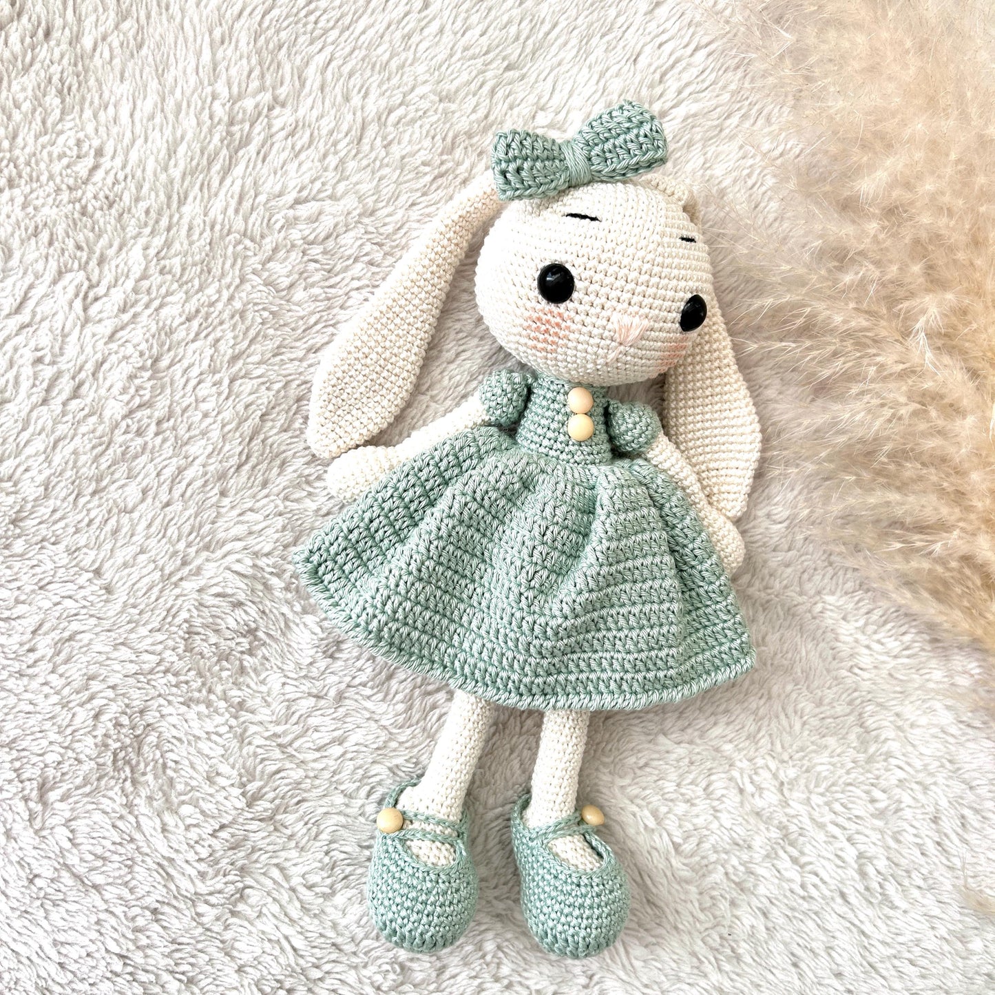 Handmade Crochet Rabbit Toy: Organic Cotton Amigurumi Doll