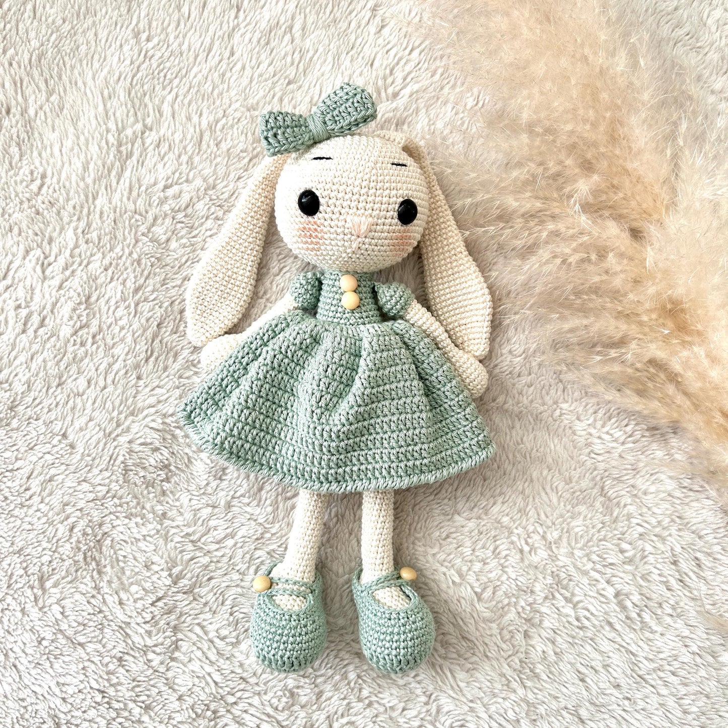 Handmade Crochet Rabbit Toy: Organic Cotton Amigurumi Doll