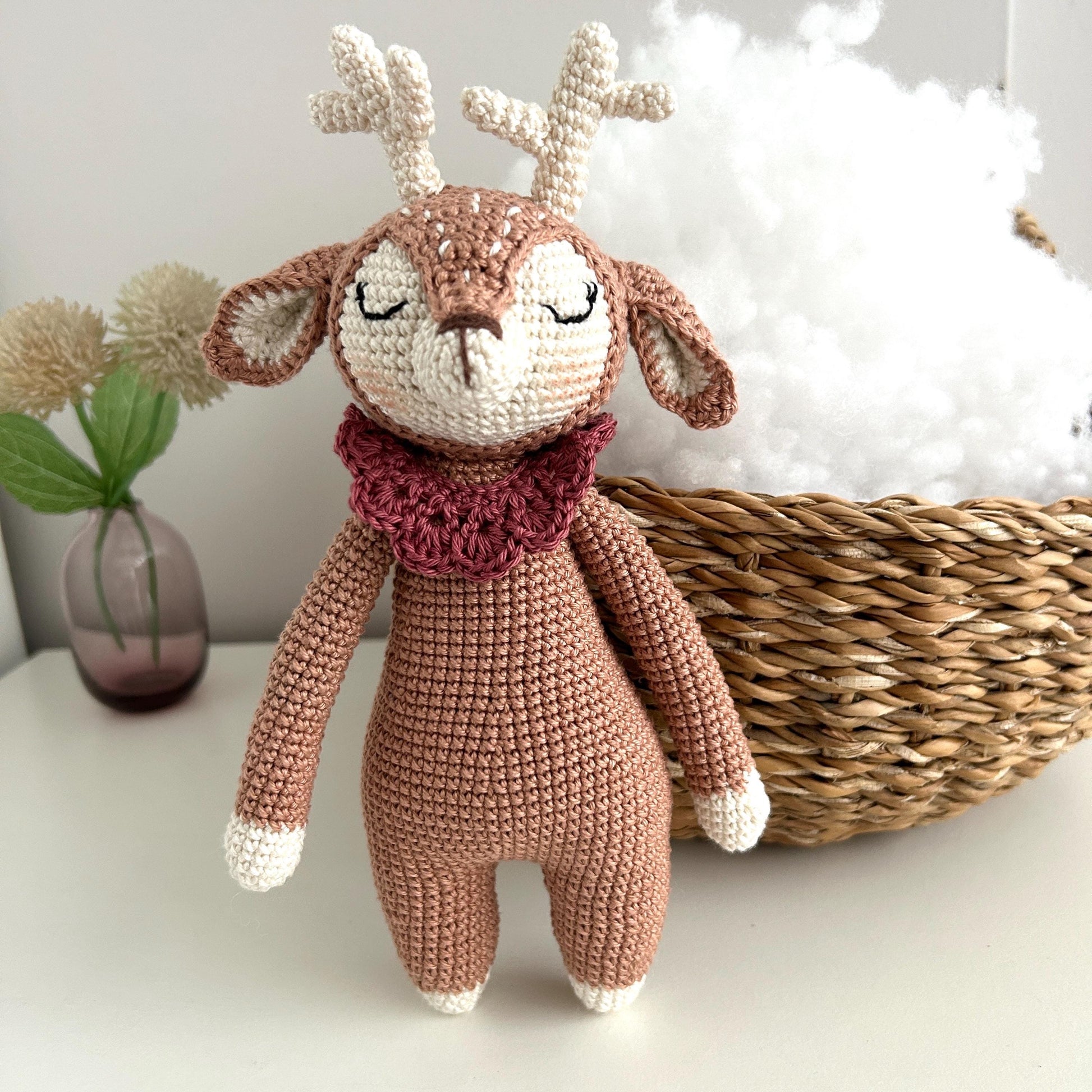 Crochet Deer Amigurumi: Organic Cotton Baby Toy