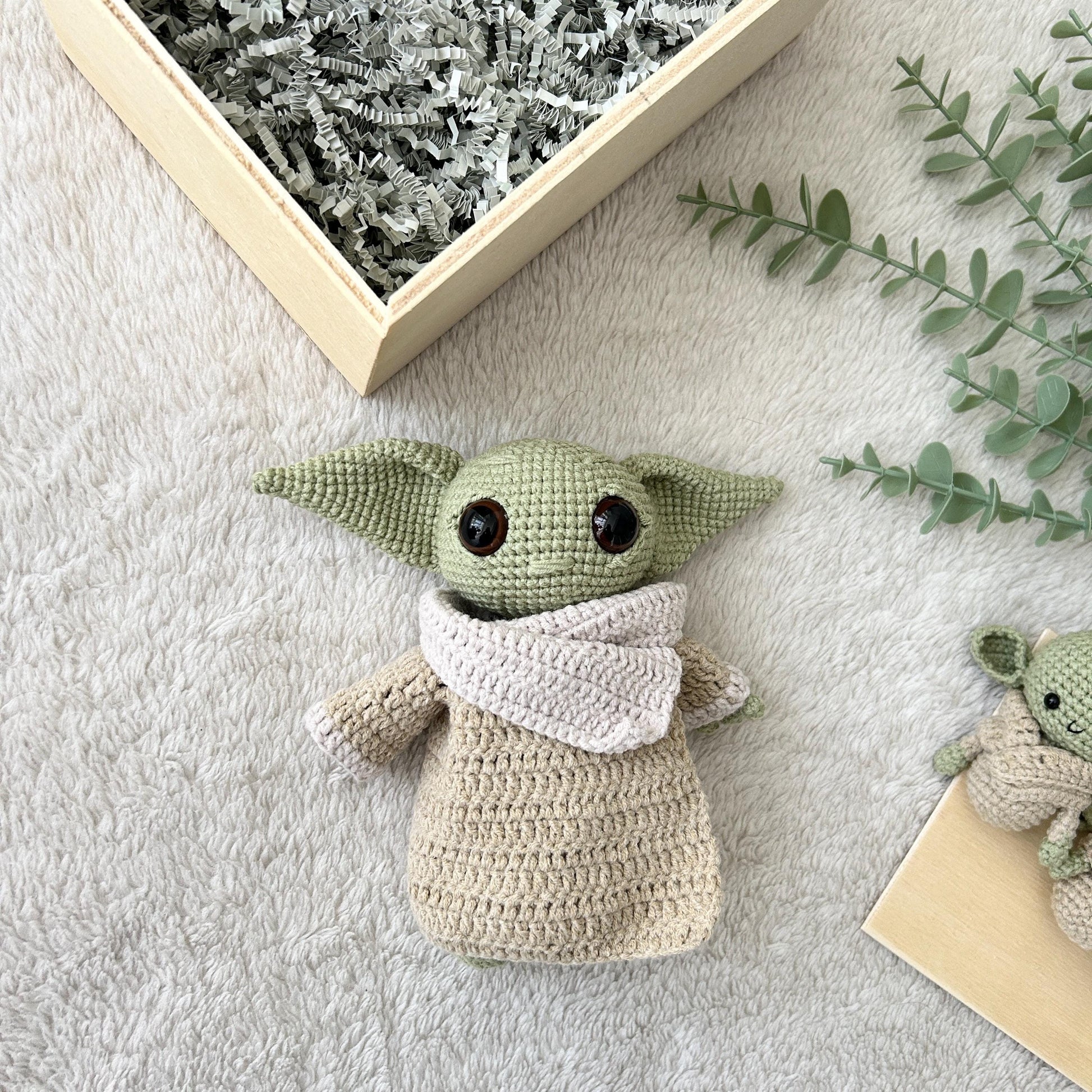 Handmade Cotton Crochet Baby Yoda Toy, Organic Grogu Doll